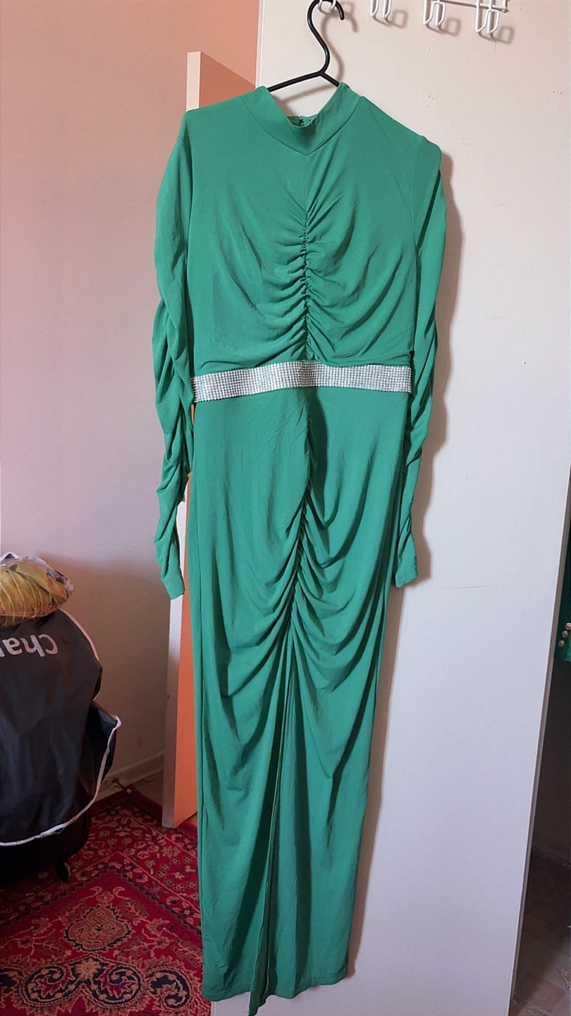 Green Maxi Dress with Rhinestone Belt both 30$ - photo 4