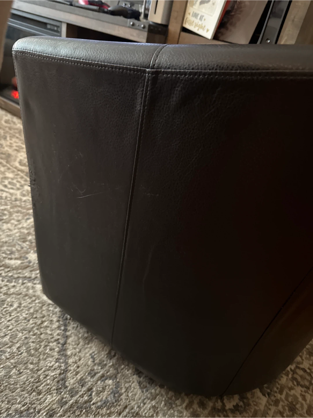 Brown Leather Accent Chair - photo 3