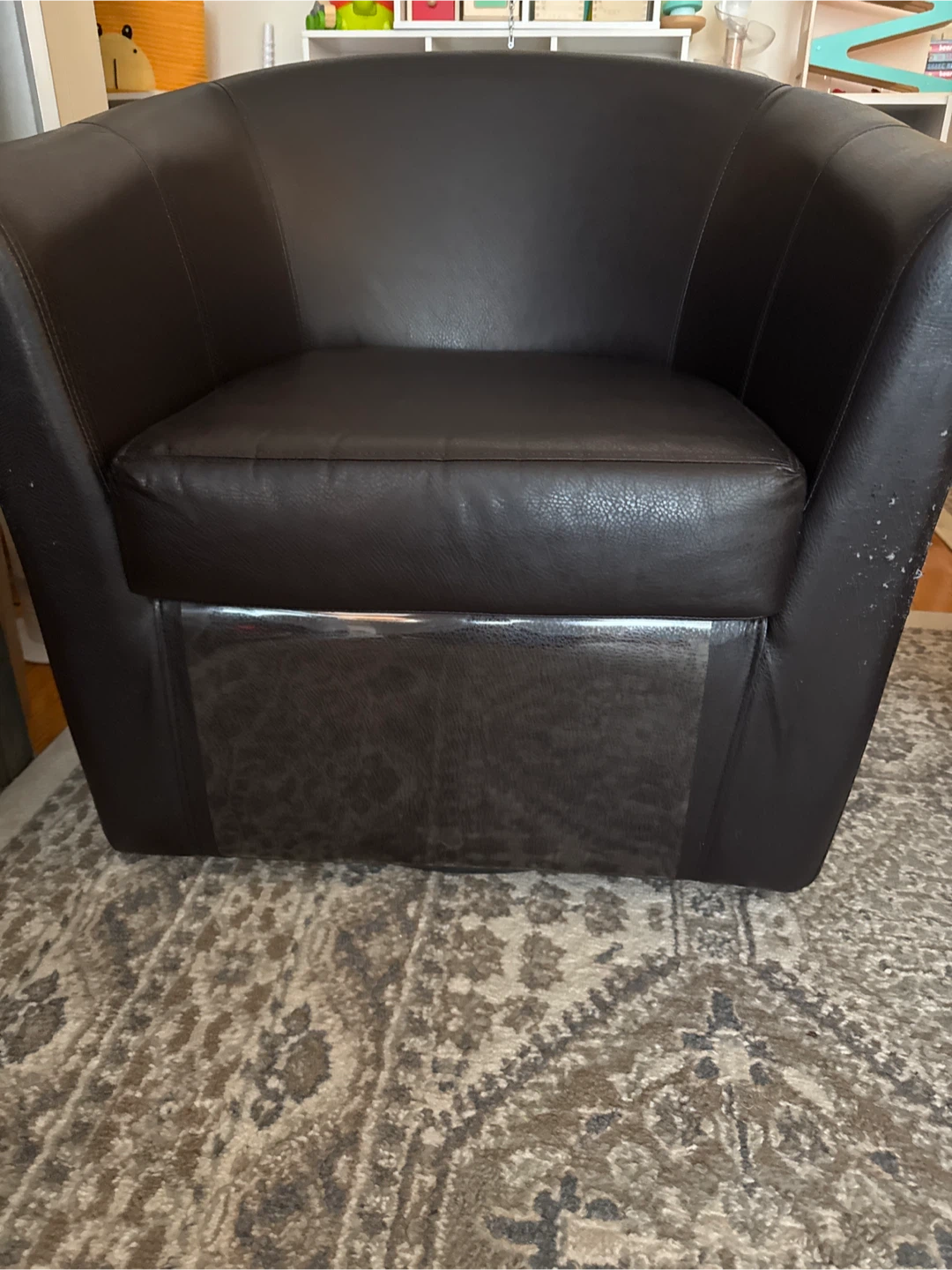 Brown Leather Accent Chair