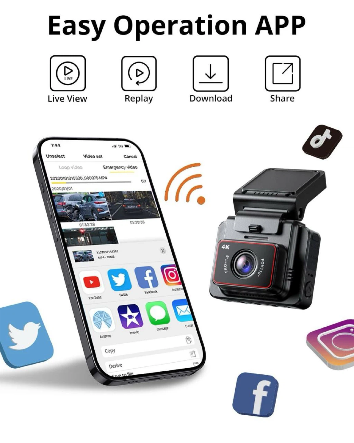 Kingslim D5 4K Dash Cam w/ WiFi GPS - photo 3