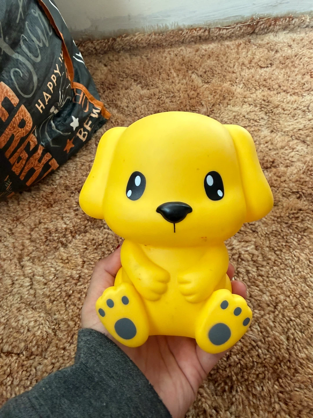 Yellow Rubber Dog Toy