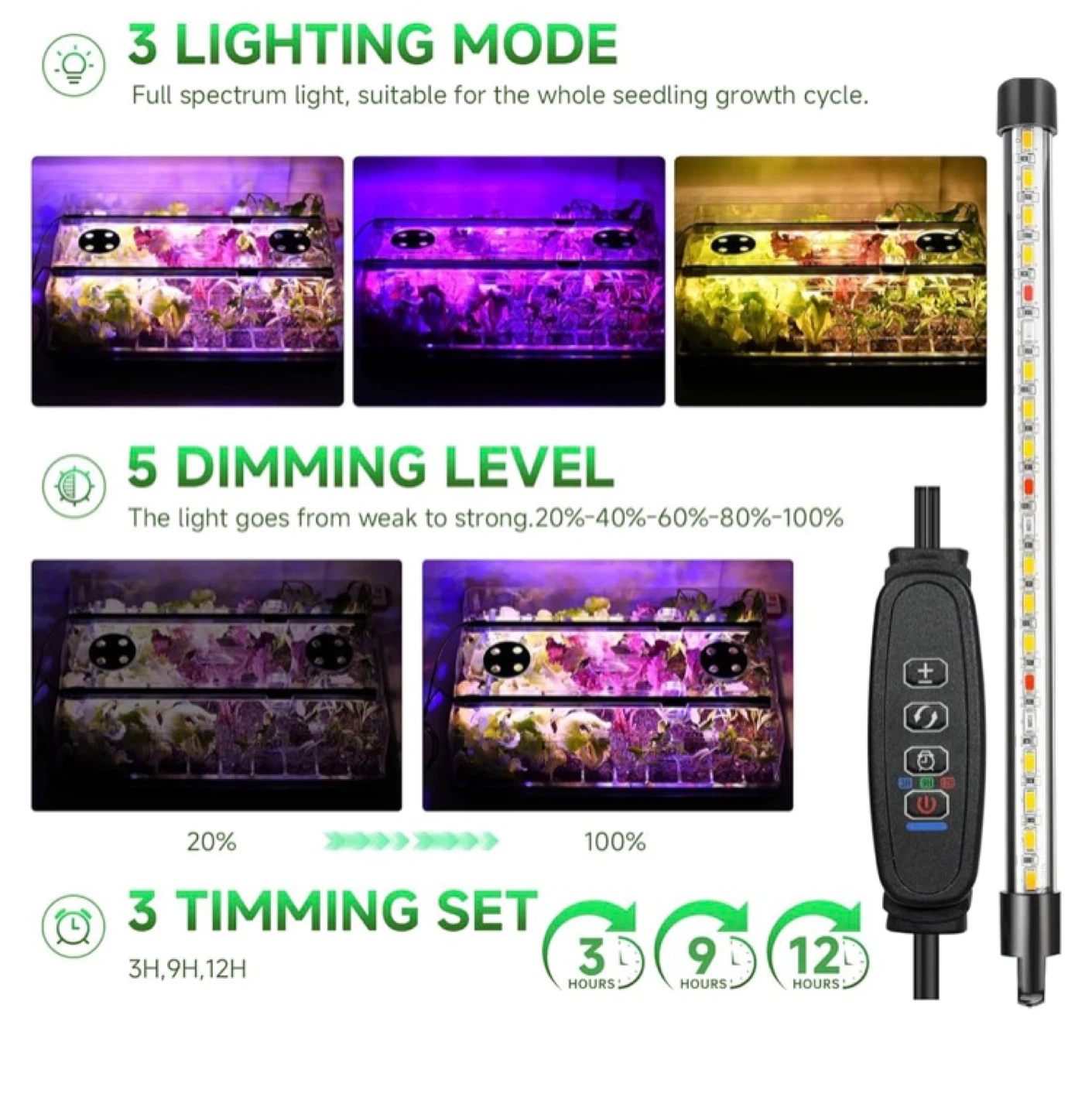 🧡Seed Starter Tray Kit with Grow Light & Thermostat - photo 3
