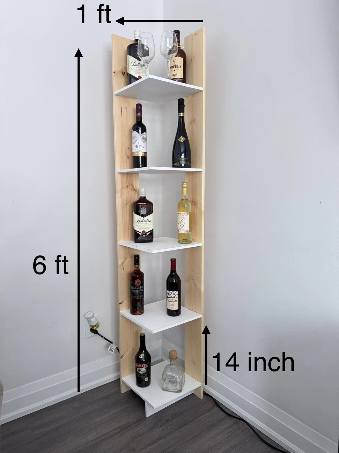 Corner Shelf Unit - 6 ft Tall