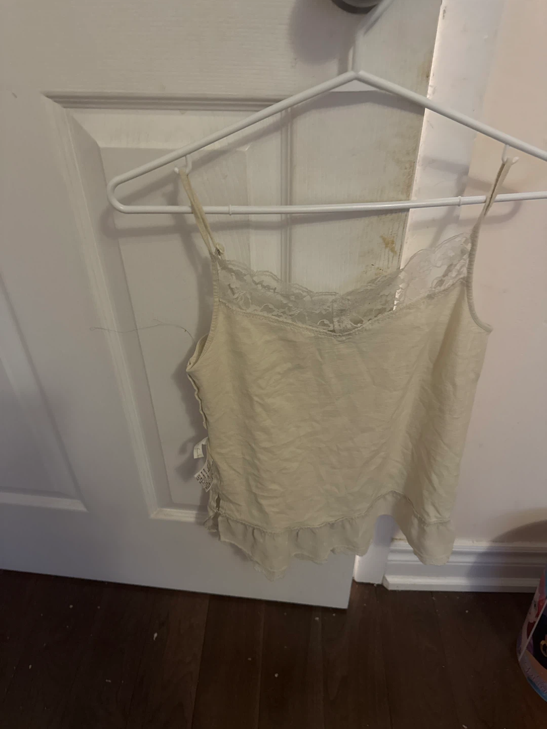 Cream Lace Trim Cami Top