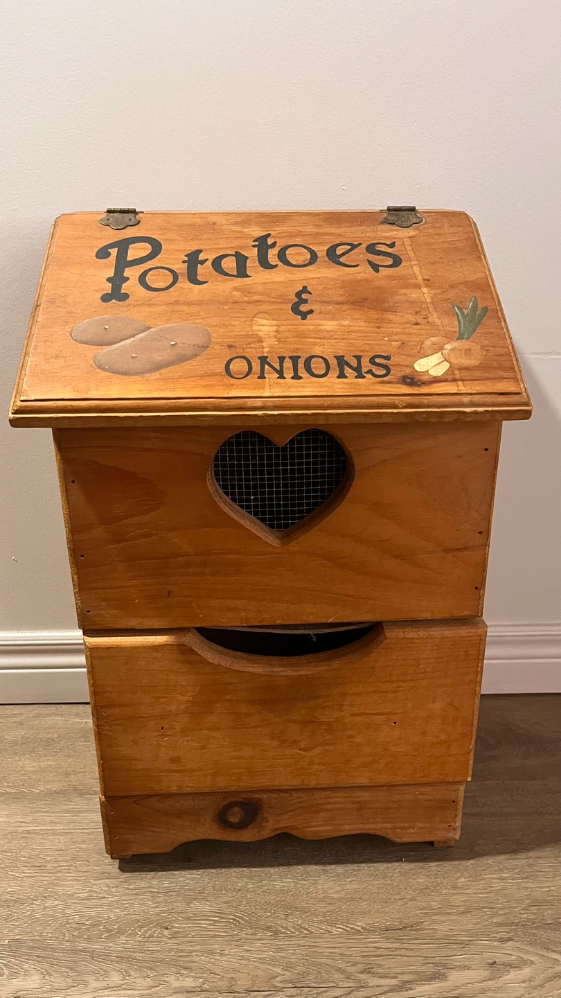 Vintage Wooden Potato Bin