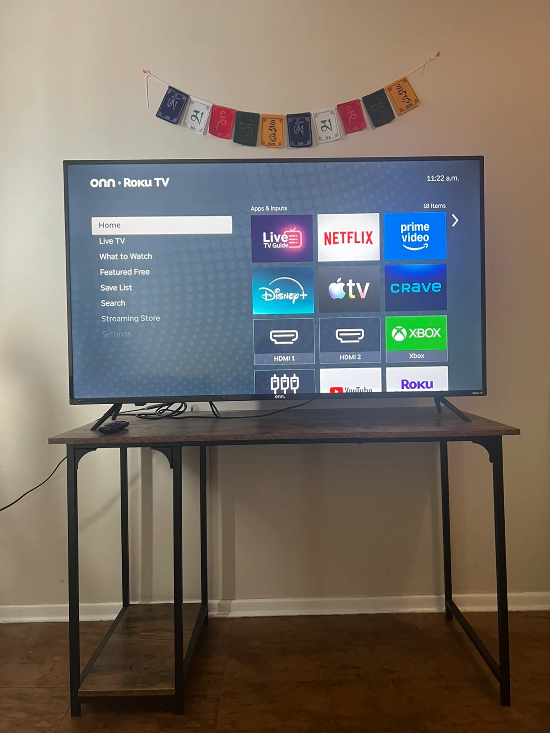 55inch ONN Roku TV and tv stand
