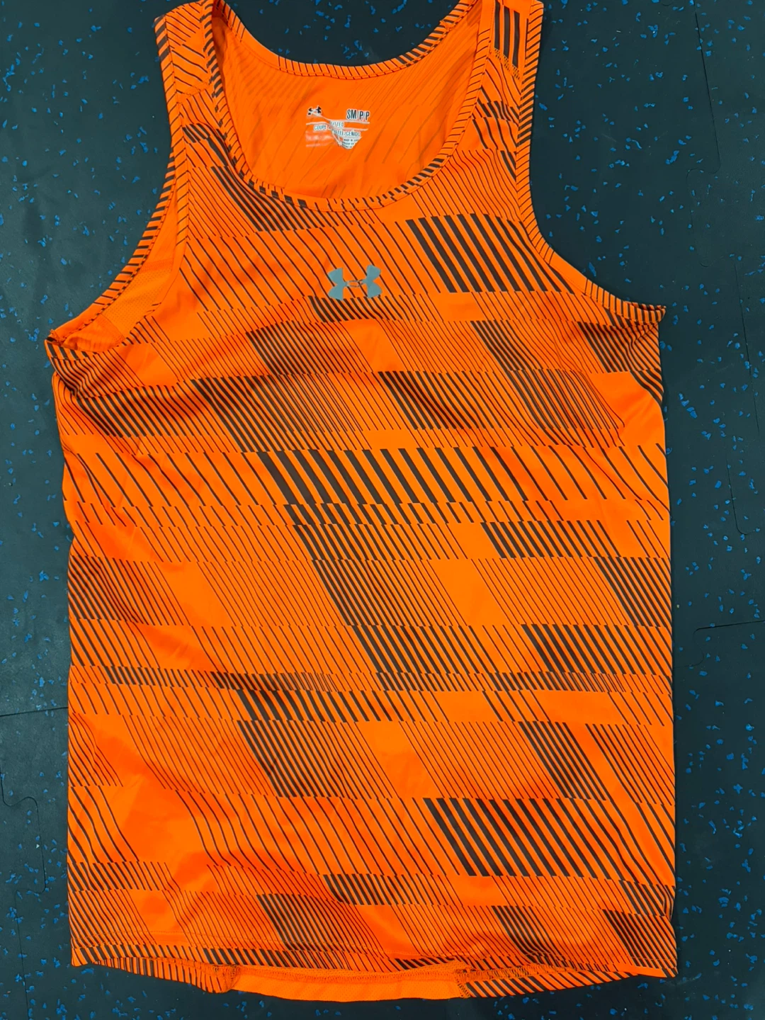 Under Armour Orange & Black Striped Tank Top