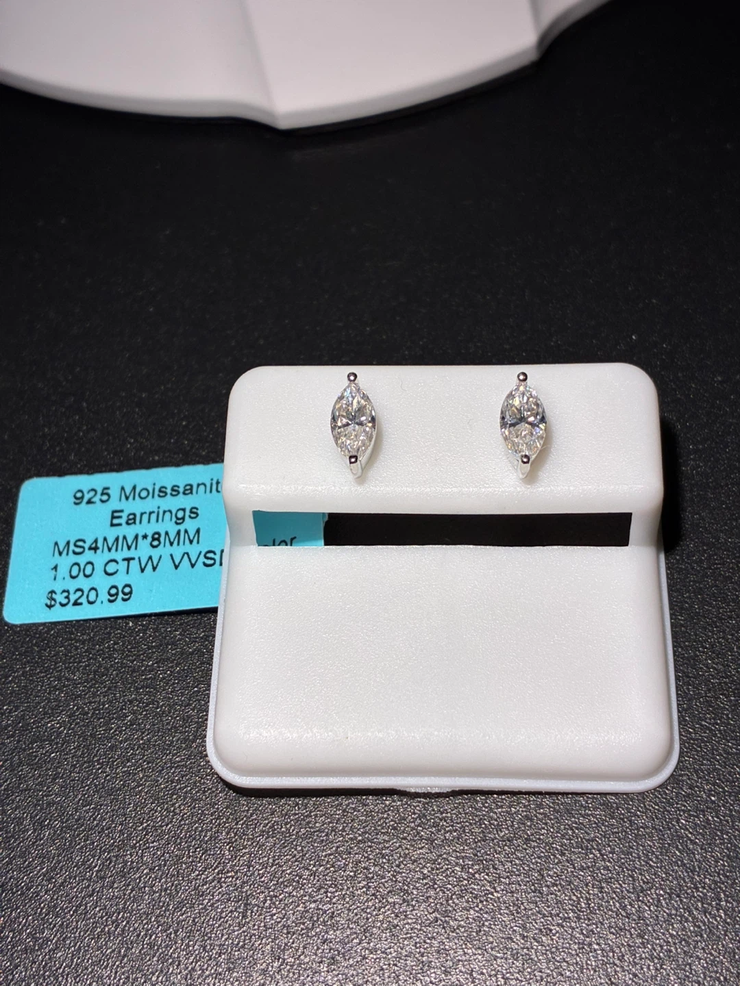 925 Moissanite Marquise Earrings 1.00 CTW VVS
