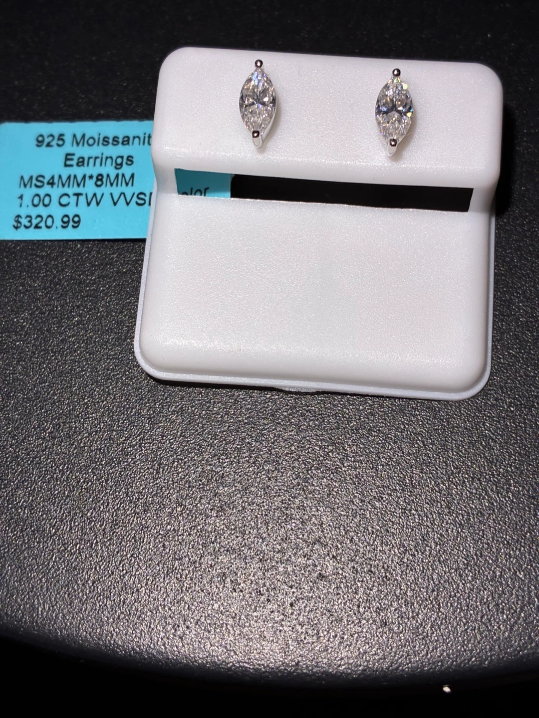 925 Moissanite Marquise Earrings 1.00 CTW VVS - photo 3