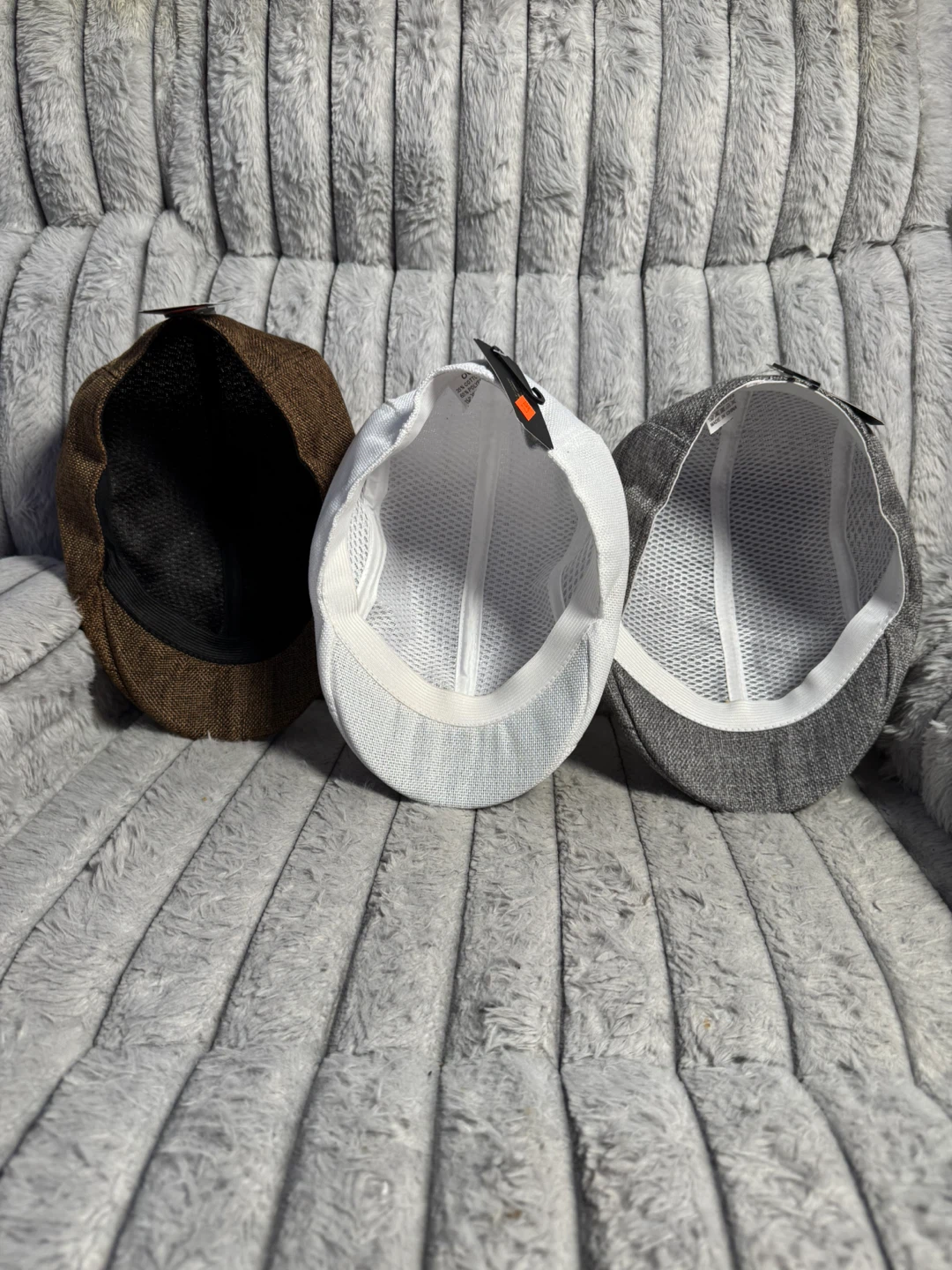 Men's Flat Caps - Brown, Grey, and White