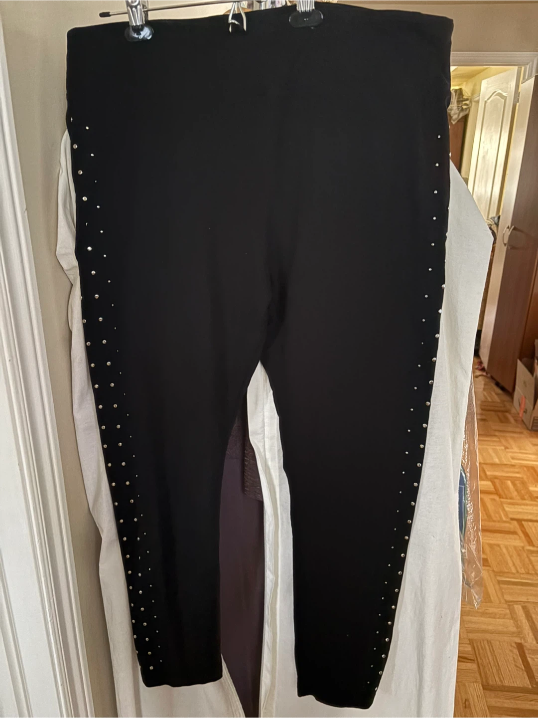 Karl Lagerfeld Black Studded Leggings XL