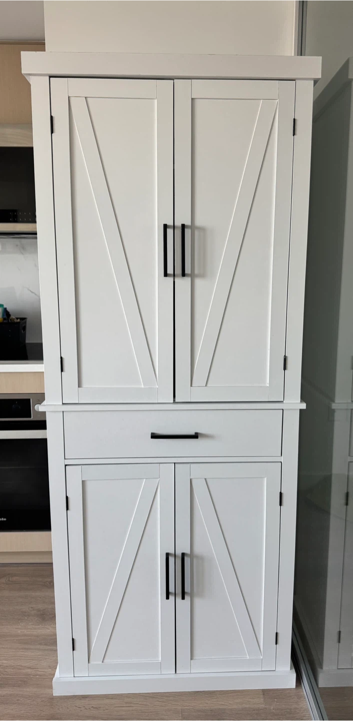 Tall Kitchen pantry storage kabinet with barn dooors