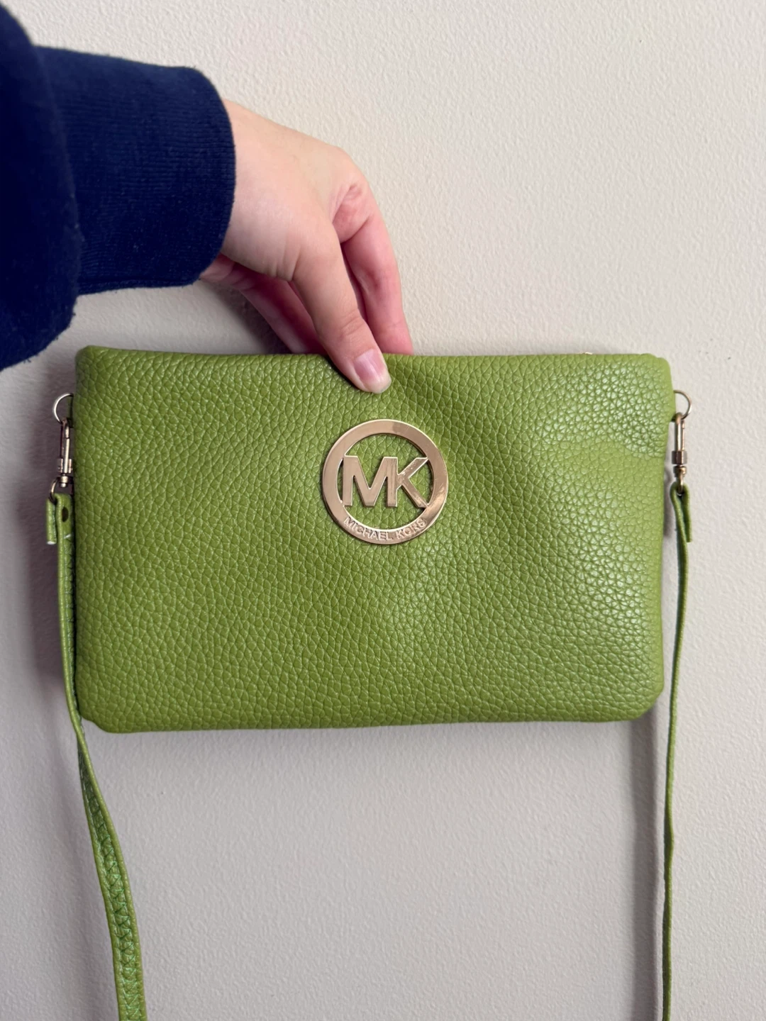 🧡 Green Leather Crossbody Bag