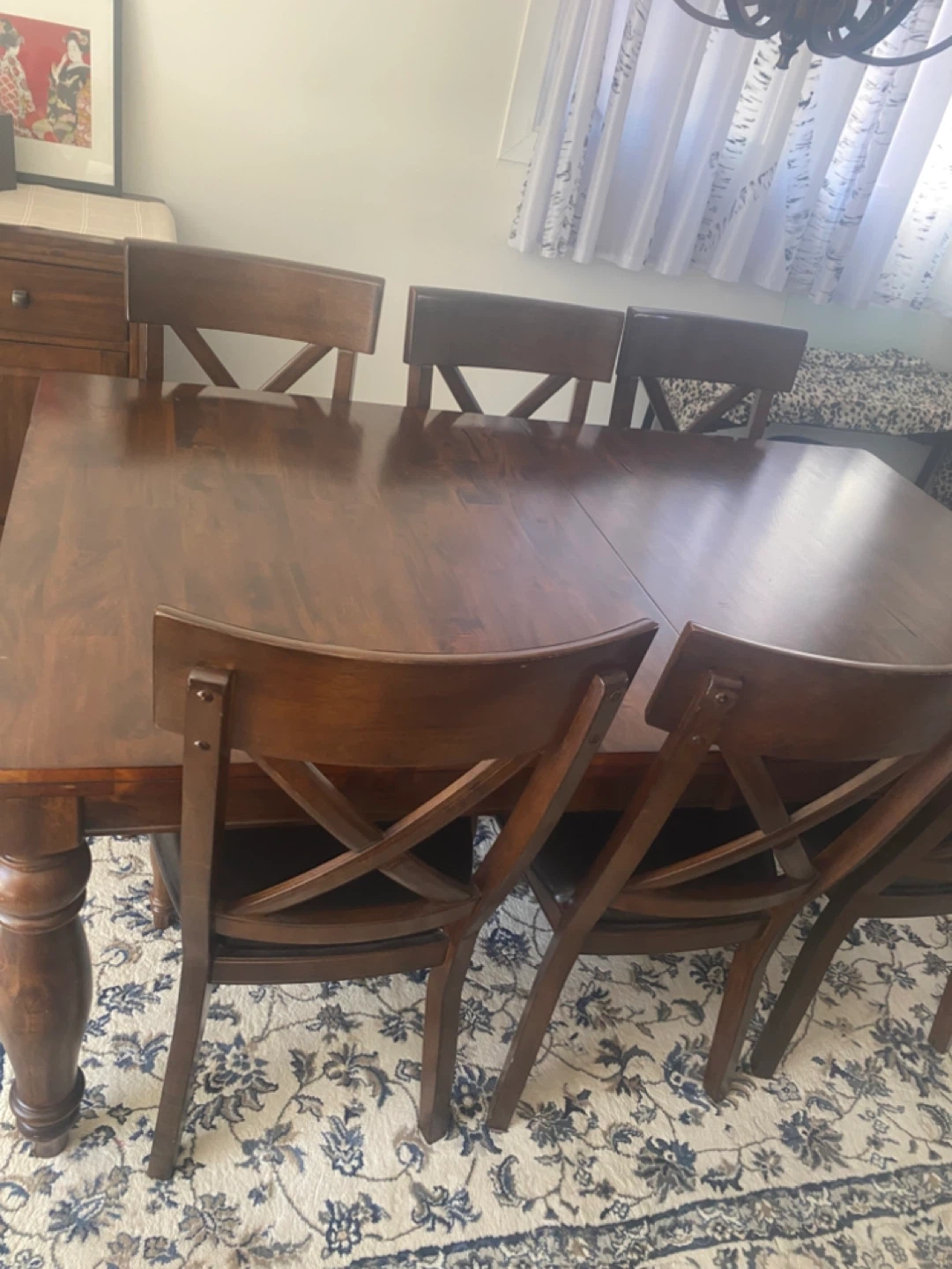 Wooden Dining Table and Chairs Set - photo 2