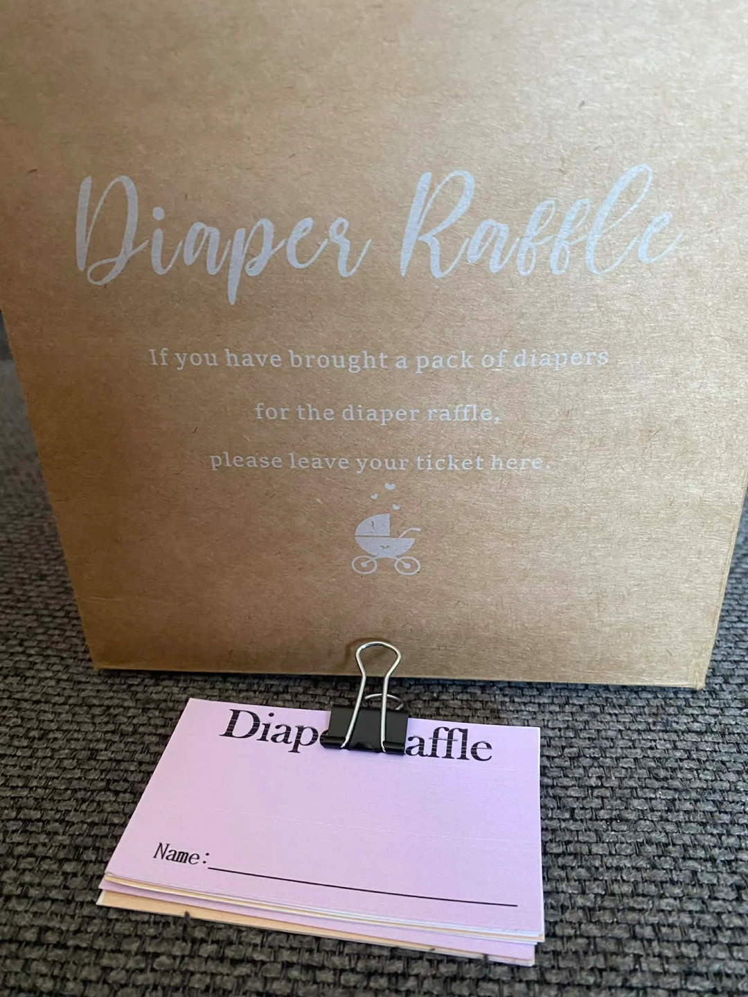Baby Shower Diaper Raffle Box and Tickets - photo 2