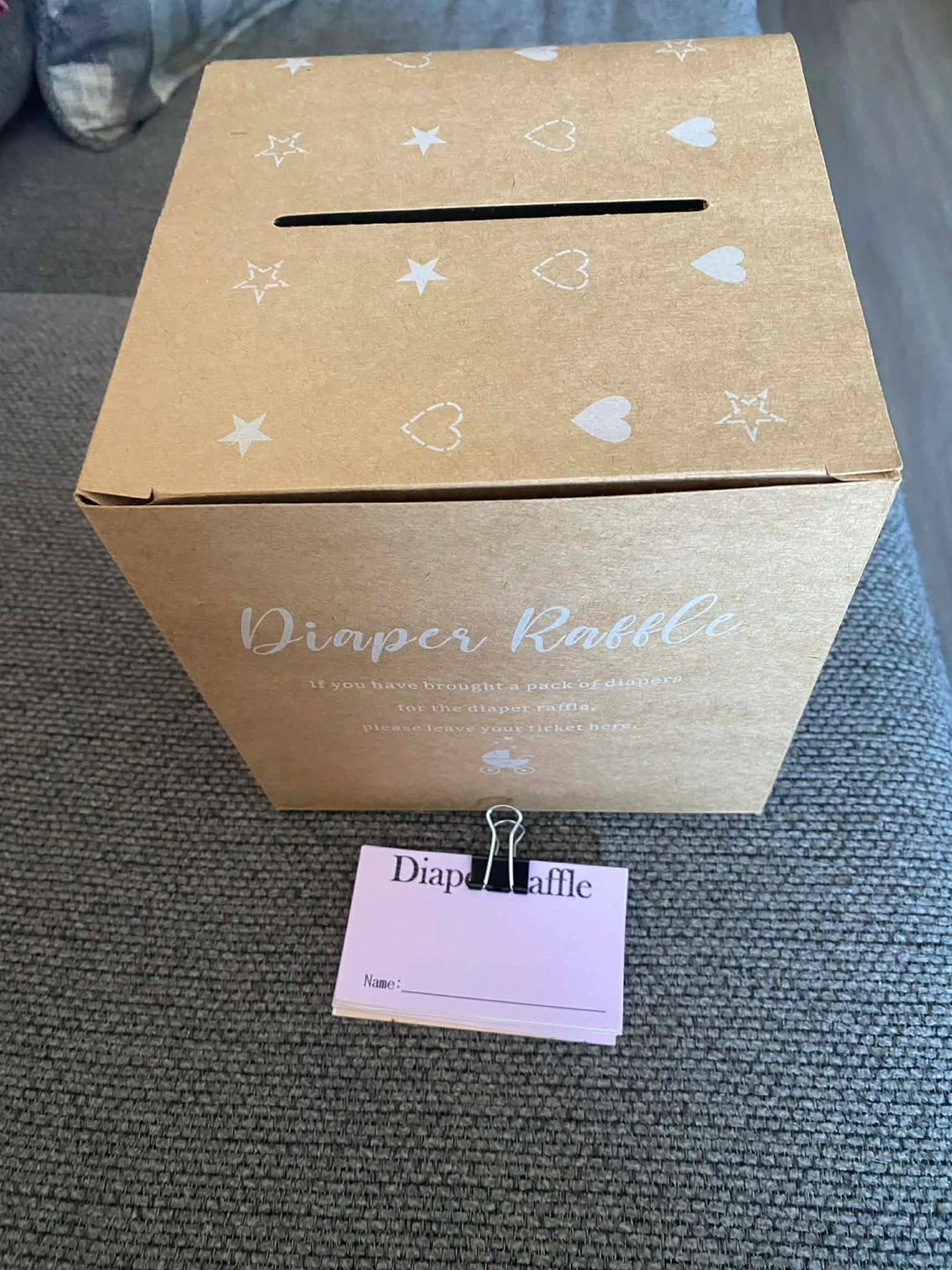 Baby Shower Diaper Raffle Box and Tickets