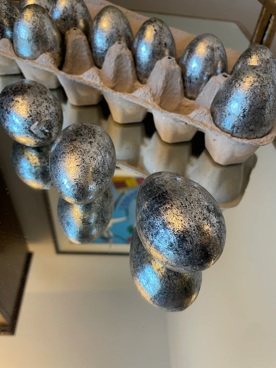 Decorative Silver Coloured  Eggs 1 Dozen - photo 2