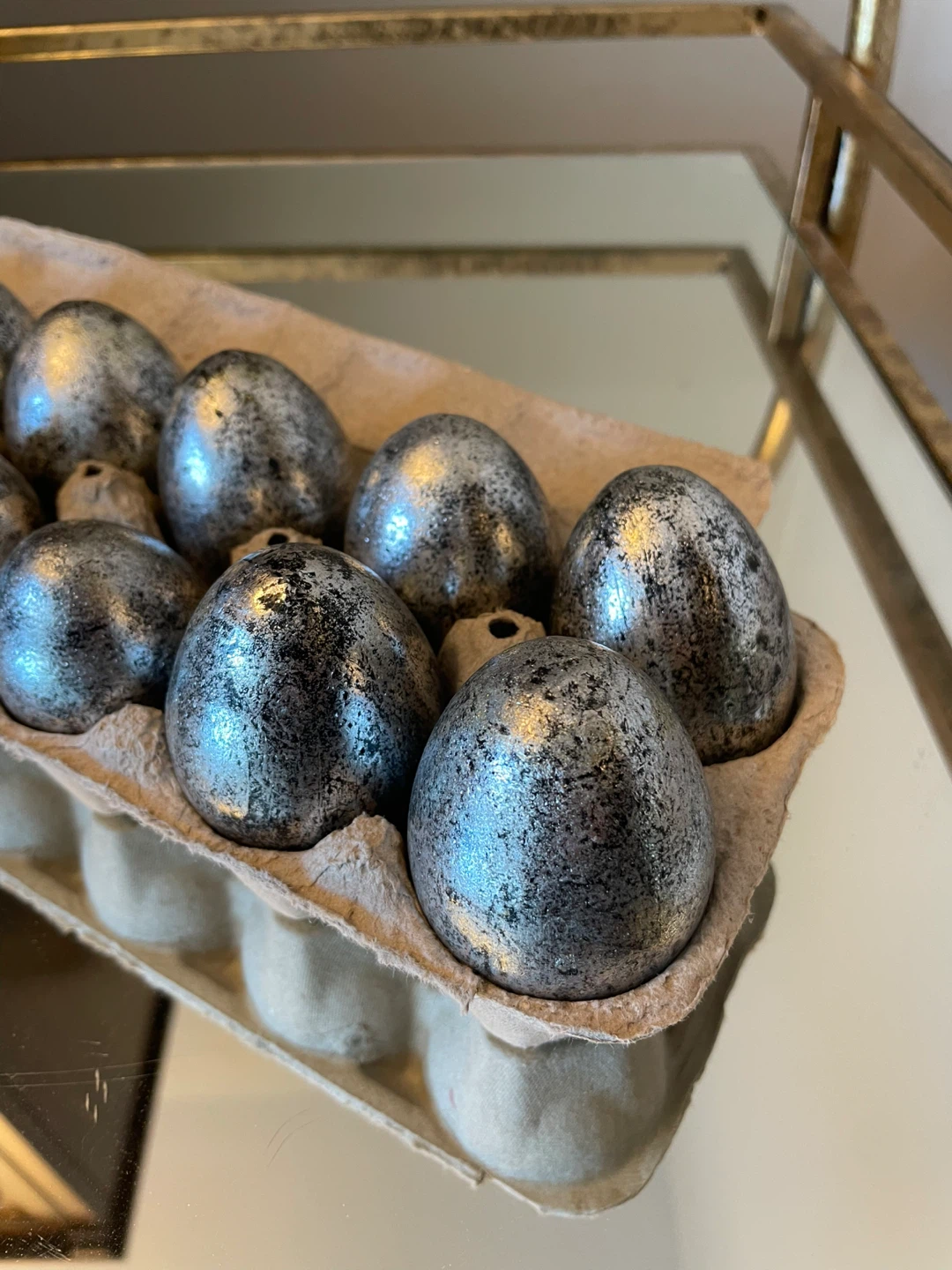 Decorative Silver Coloured  Eggs 1 Dozen - photo 3