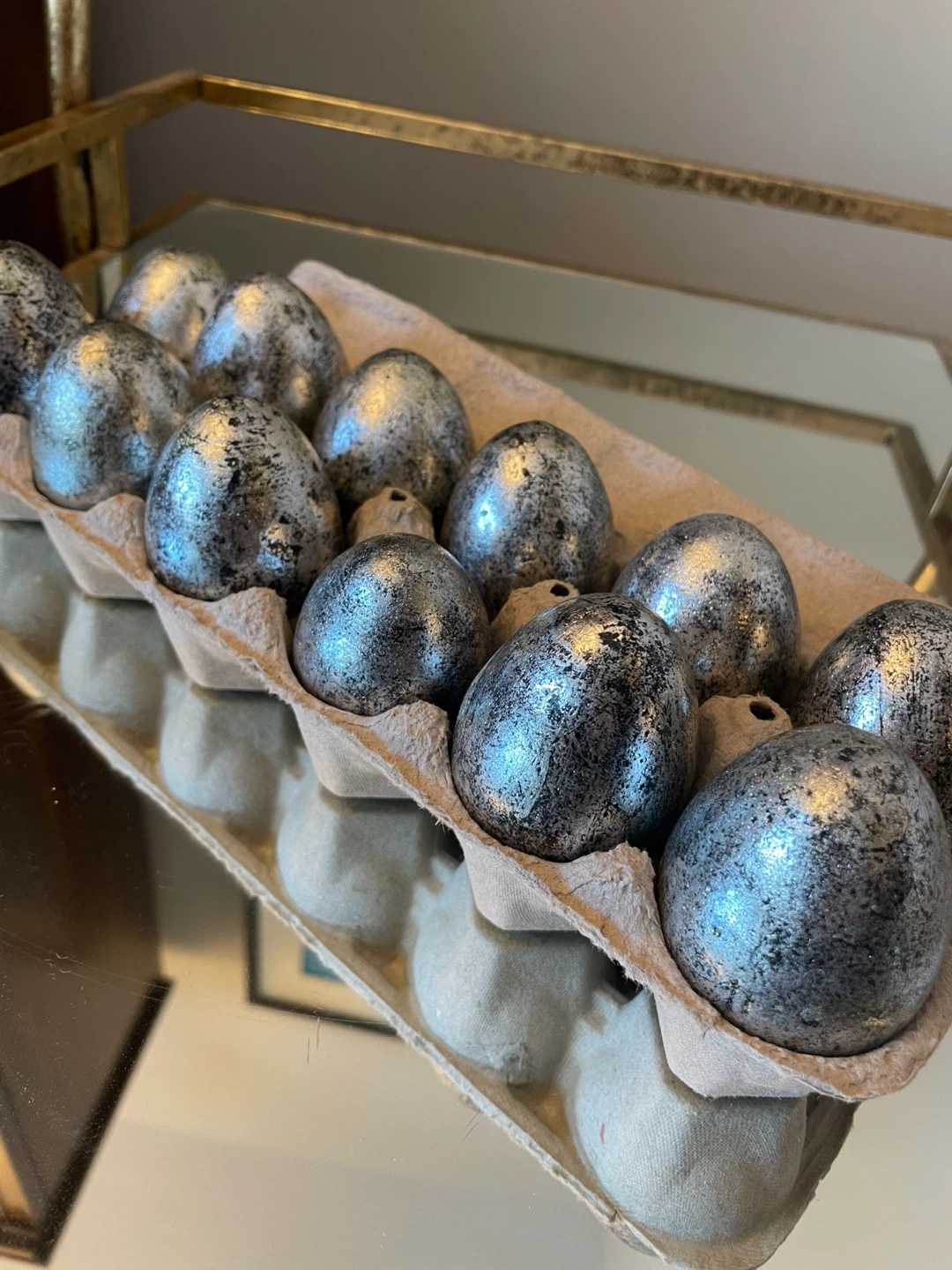 Decorative Silver Coloured  Eggs 1 Dozen