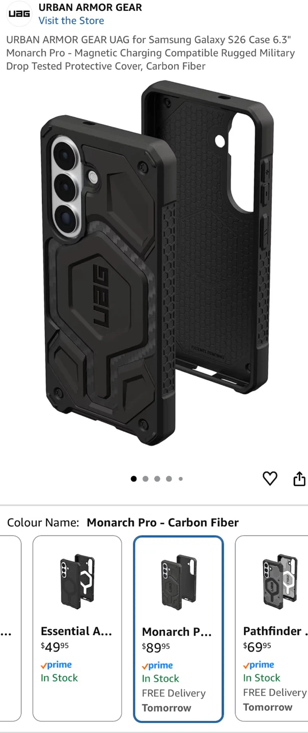 UAG Monarch Pro Case for Samsung Galaxy S26 - Carbon Fiber - photo 2