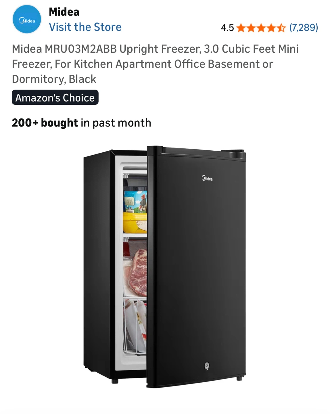 Midea MRU03M2ABB Upright Freezer, 3.0 Cu Ft, Black - photo 2