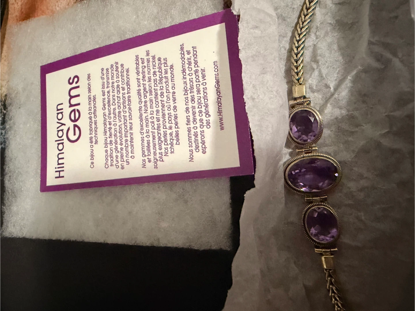 Himalayan Gems Amethyst Sterling Silver Bracelet - photo 2
