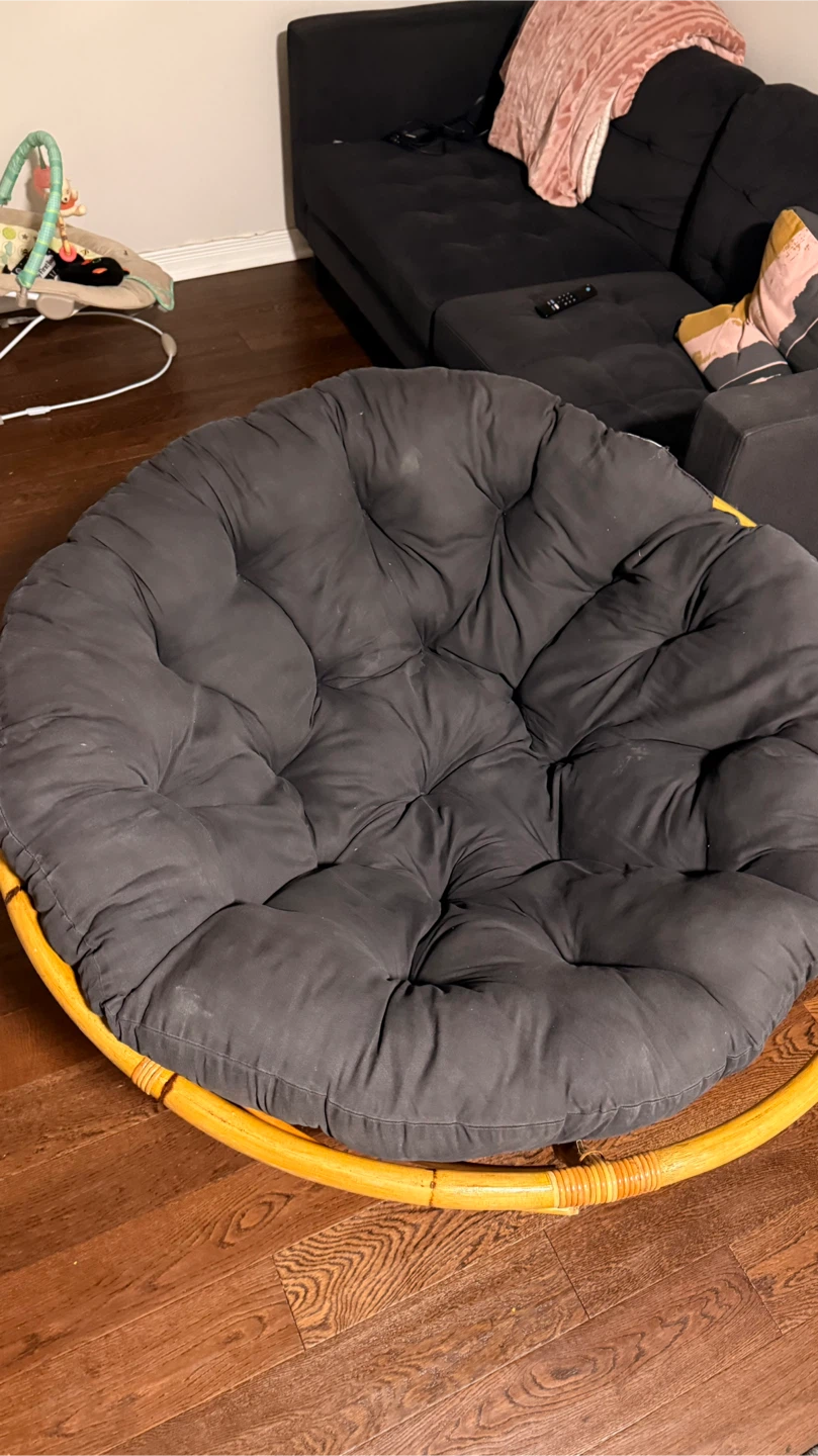 Papasan Chair with Dark Grey Cushion - photo 3