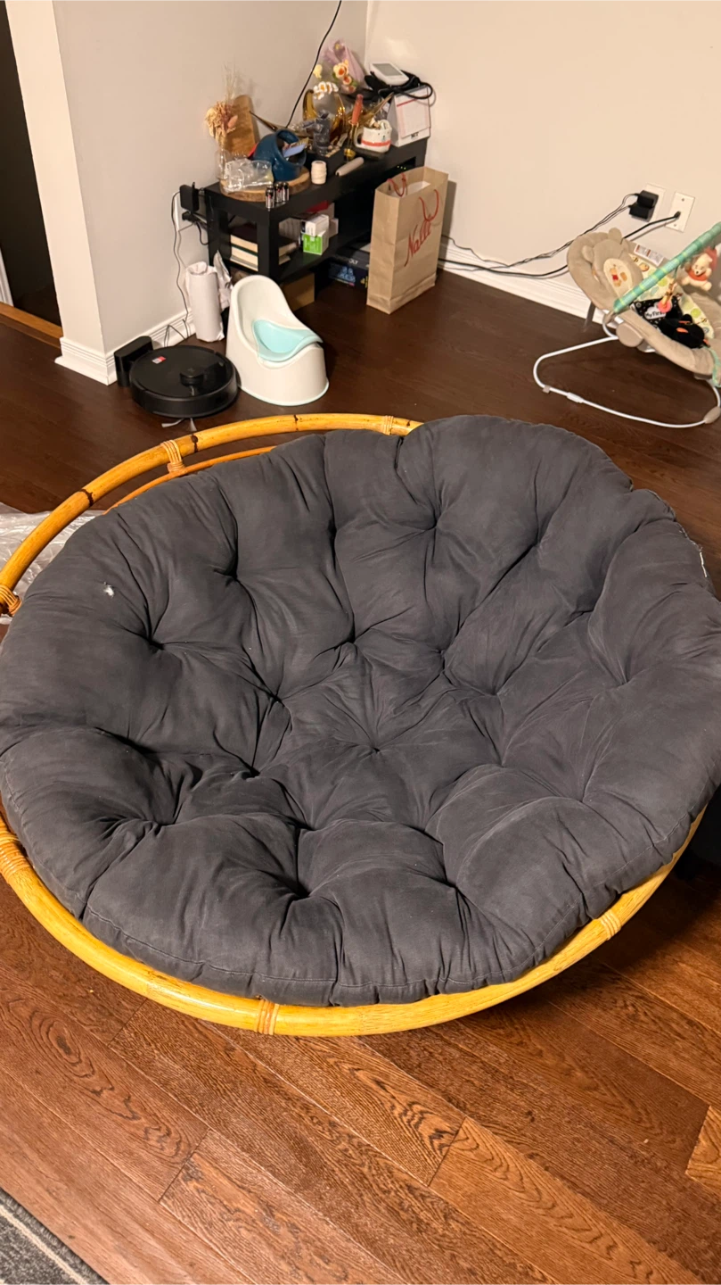 Papasan Chair with Dark Grey Cushion - photo 2