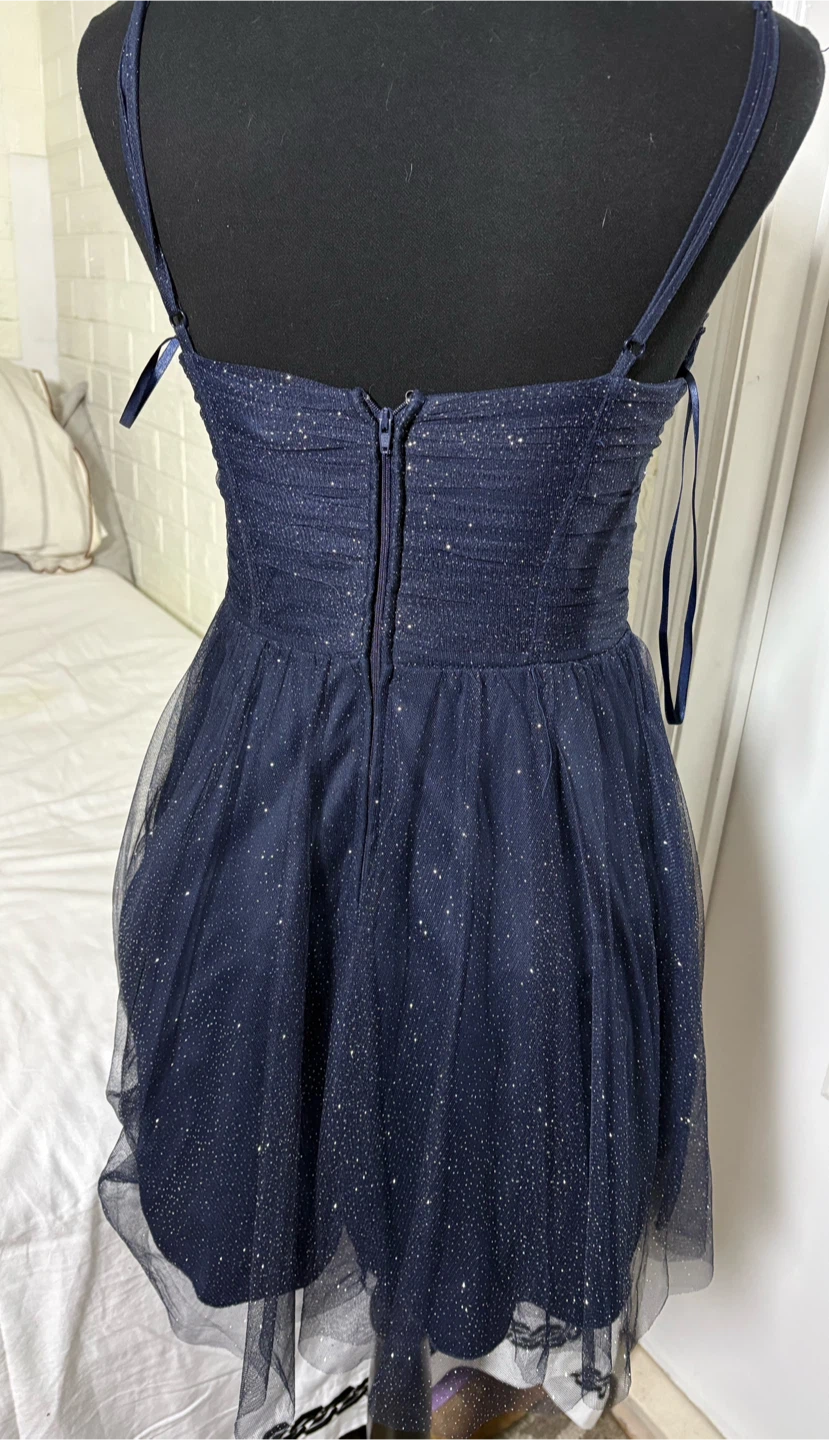 City Studio Navy Sparkle Tulle Dress Size 7/8 - photo 3