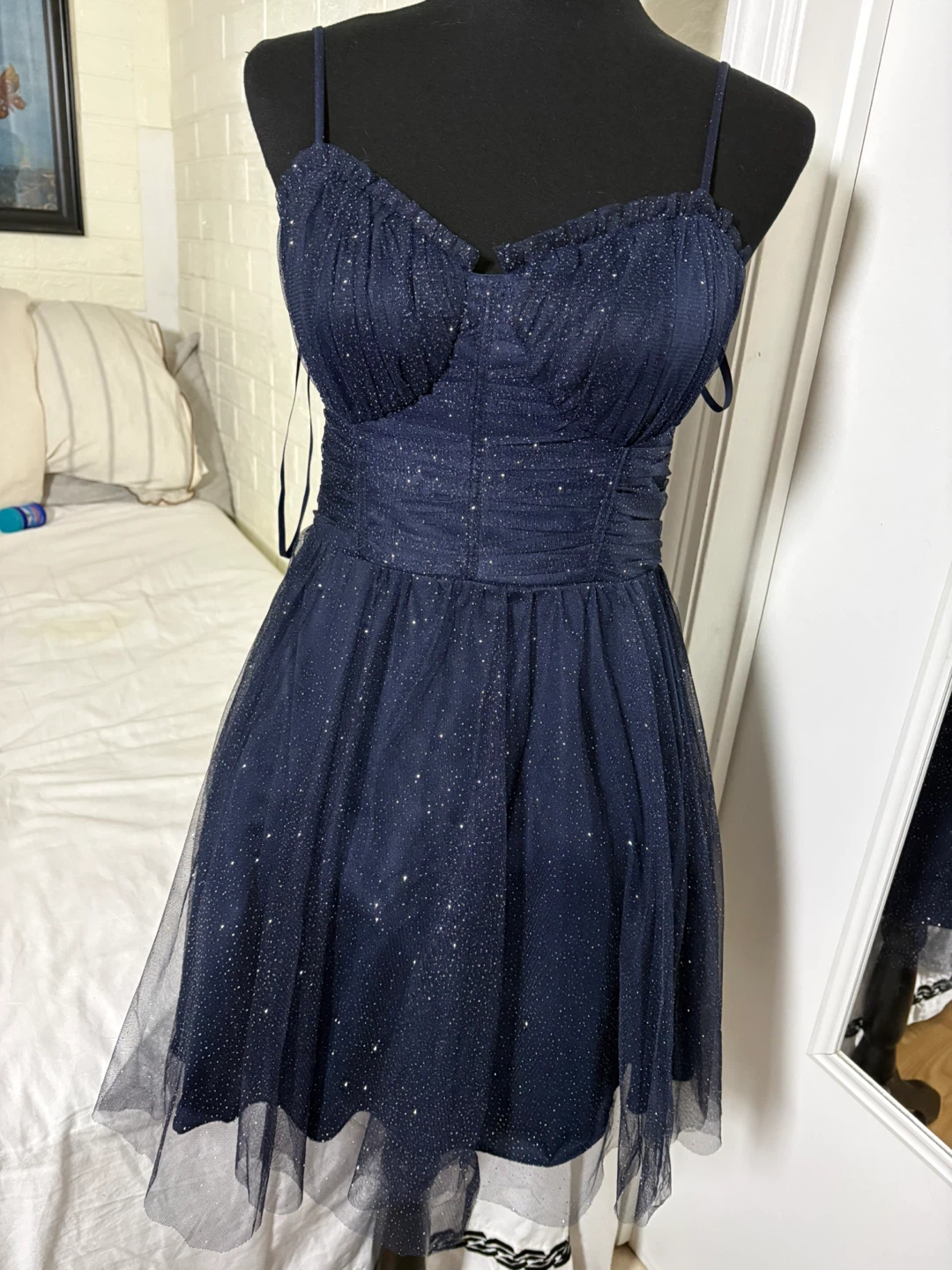 City Studio Navy Sparkle Tulle Dress Size 7/8 - photo 4
