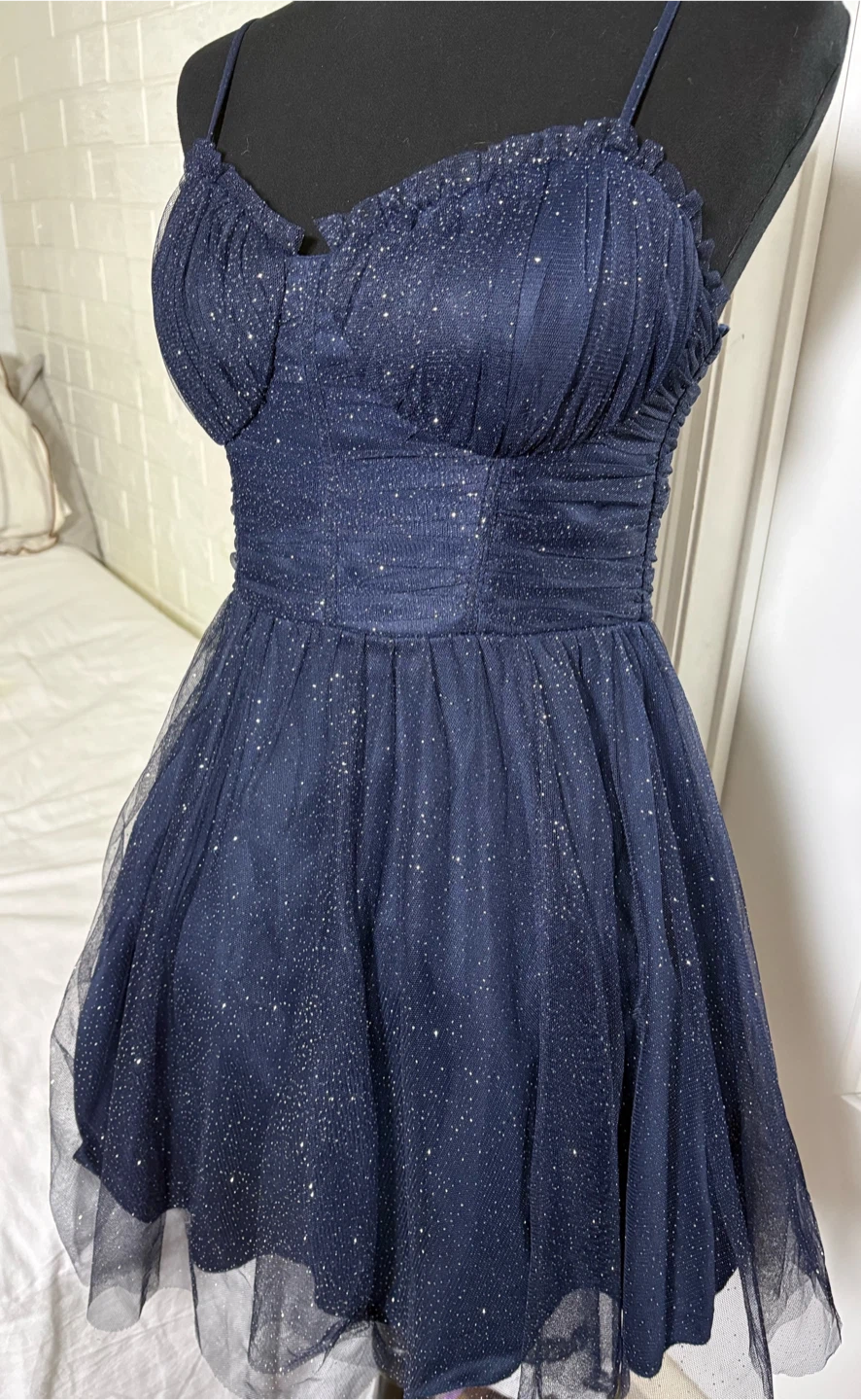 City Studio Navy Sparkle Tulle Dress Size 7/8