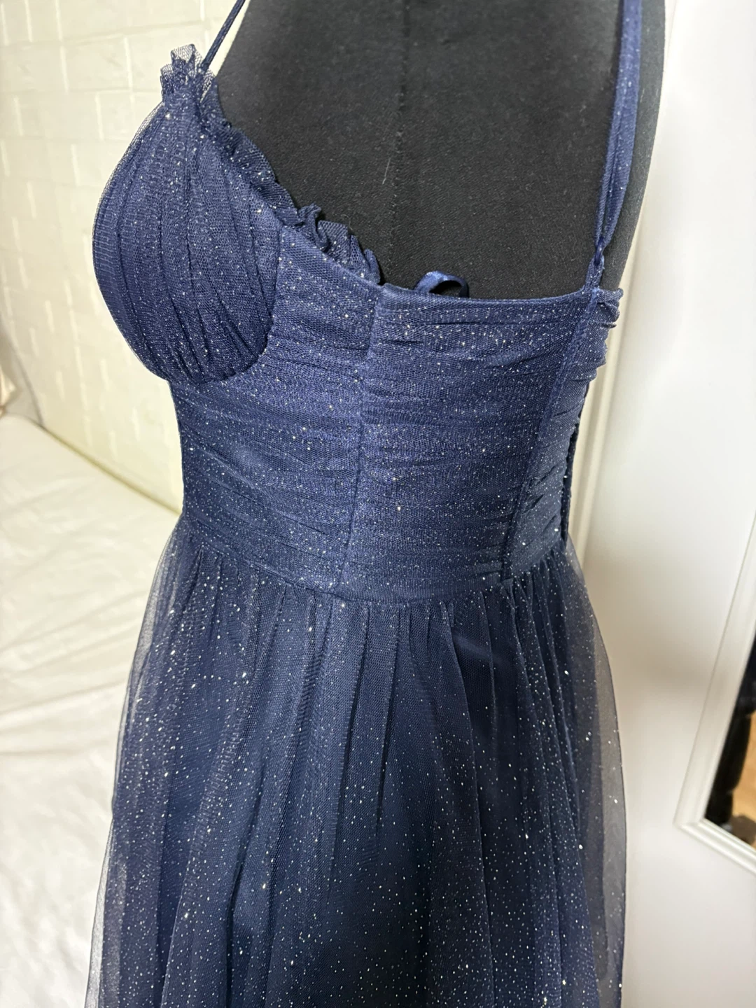 City Studio Navy Sparkle Tulle Dress Size 7/8 - photo 2