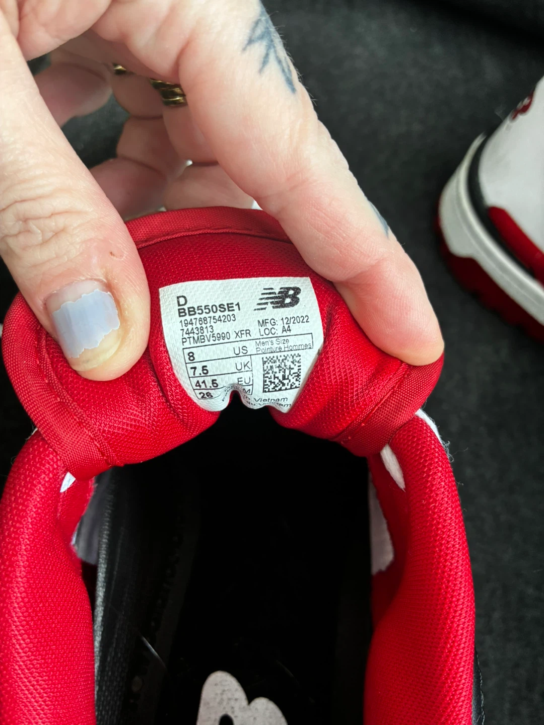🥕HARDLY WORN!!New Balance 550 Sneakers White Red - photo 3