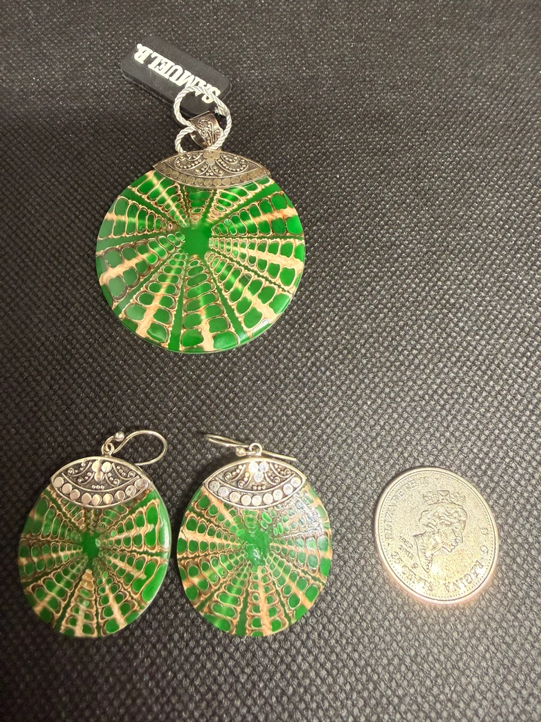 Samuel B. Pendant and Earrings Set Sterling silver 925 - photo 2