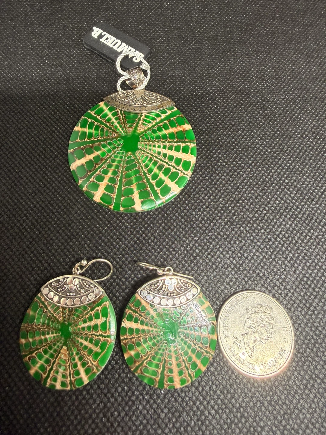 Samuel B. Pendant and Earrings Set Sterling silver 925 - photo 3
