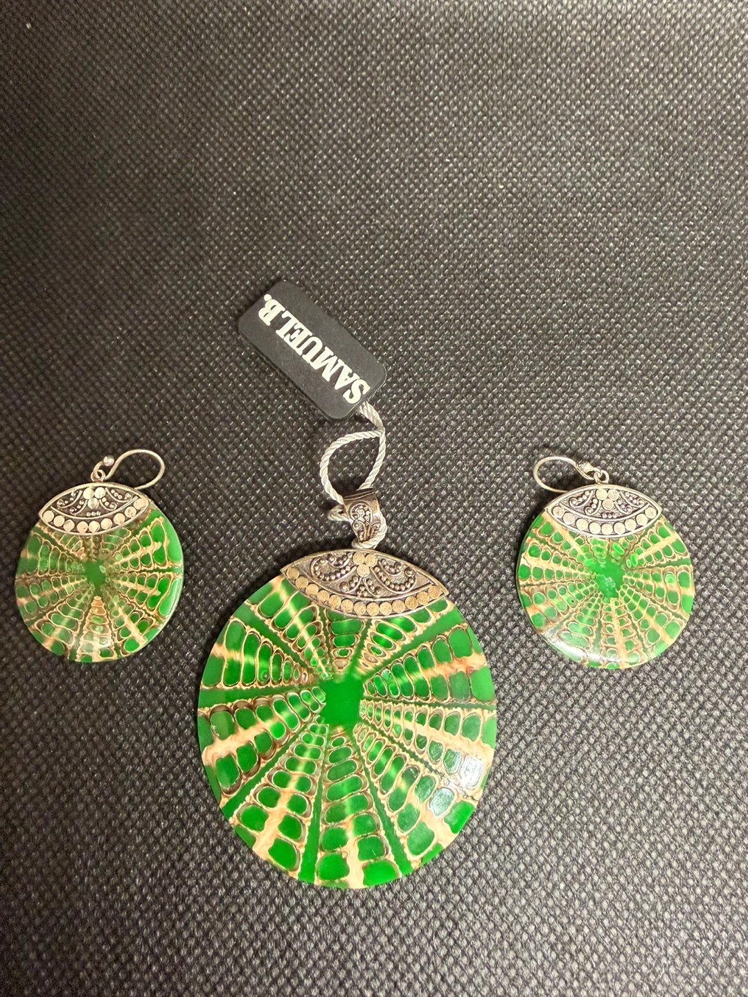 Samuel B. Pendant and Earrings Set Sterling silver 925