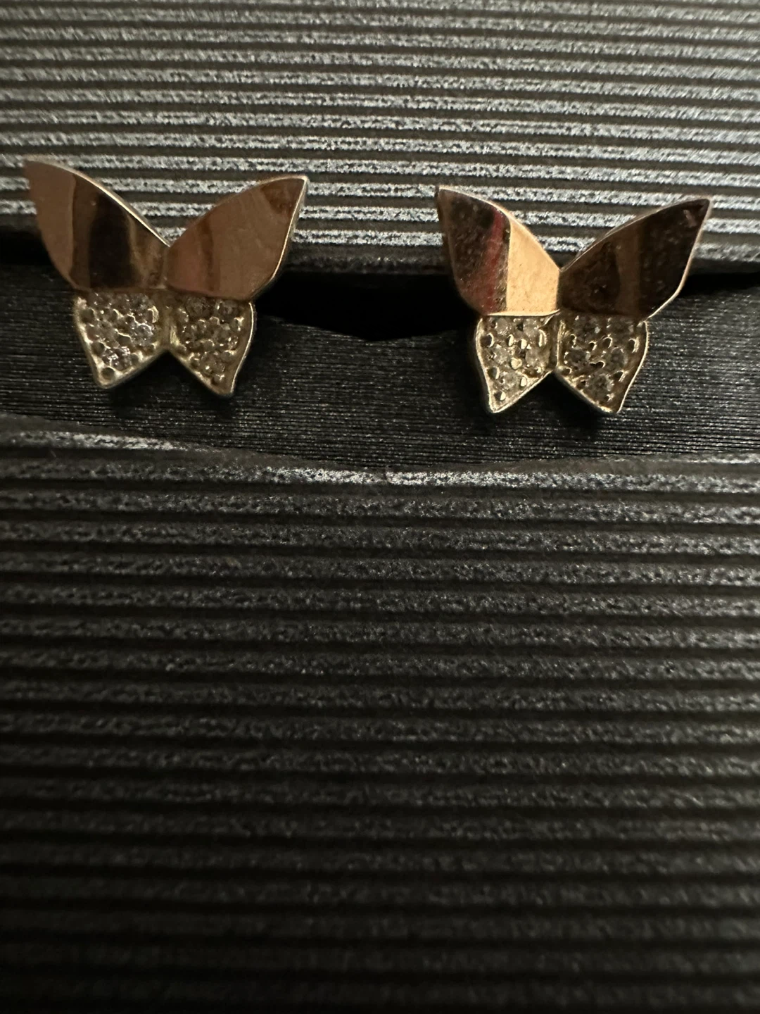 Butterfly earrings and pendant set Sterling silver 925 and gold - photo 4