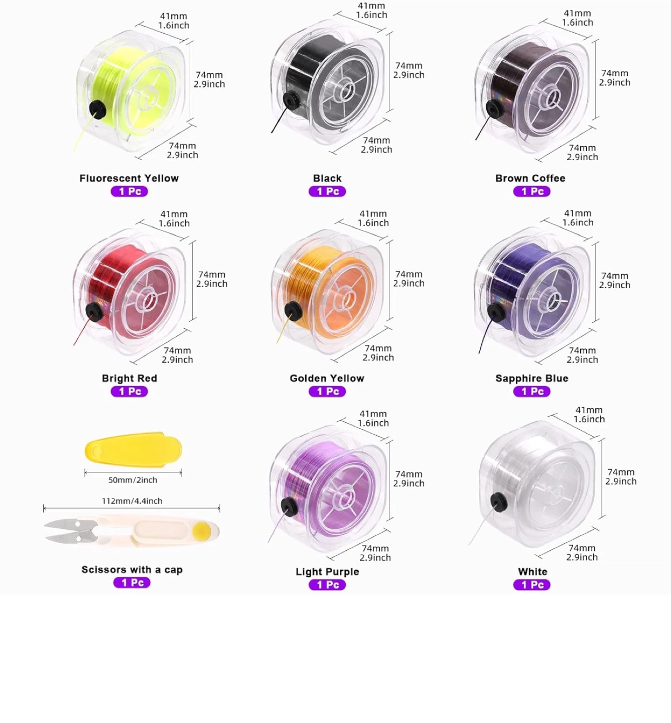 Hilitchi 9-Piece Stretchy Bracelet String Kit - photo 5