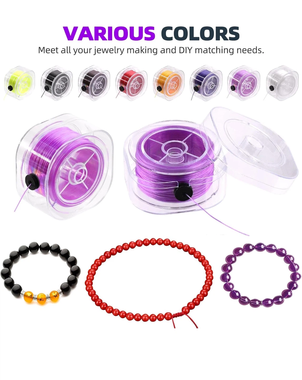 Hilitchi 9-Piece Stretchy Bracelet String Kit - photo 4