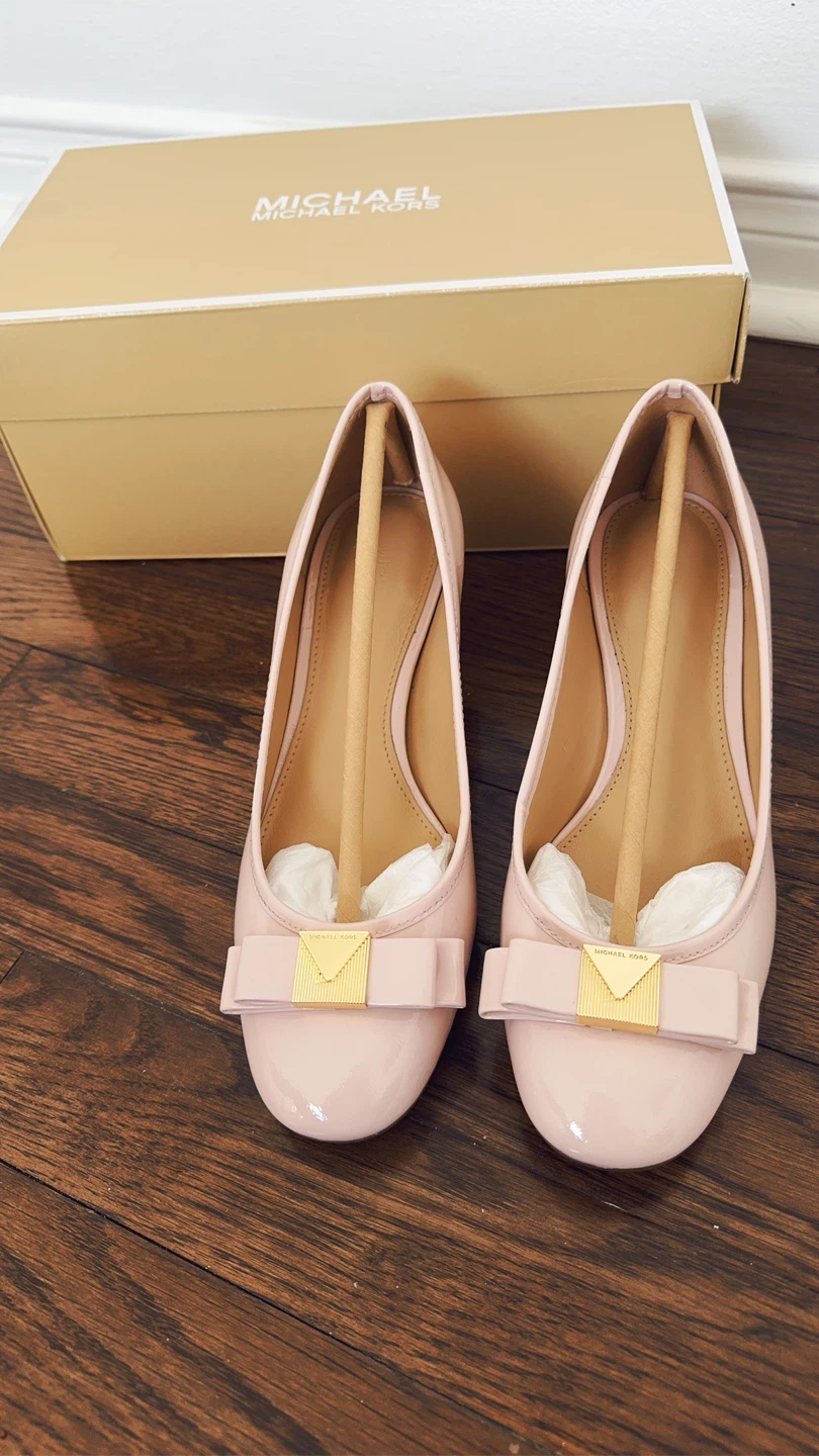 Michael Kors Pink Patent Leather Bow Heels with Box