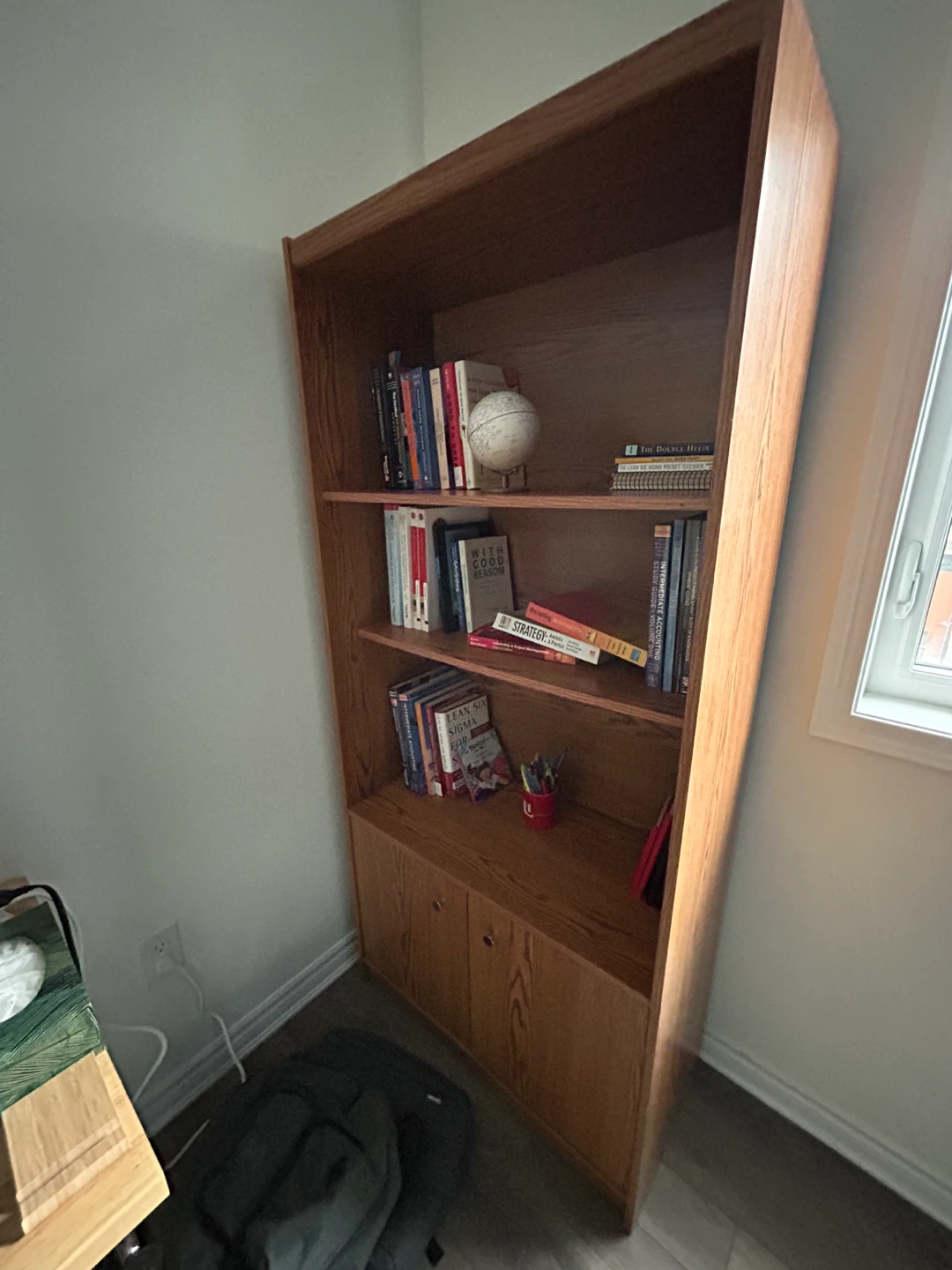 Wooden Bookshelf with Cabinet - photo 2