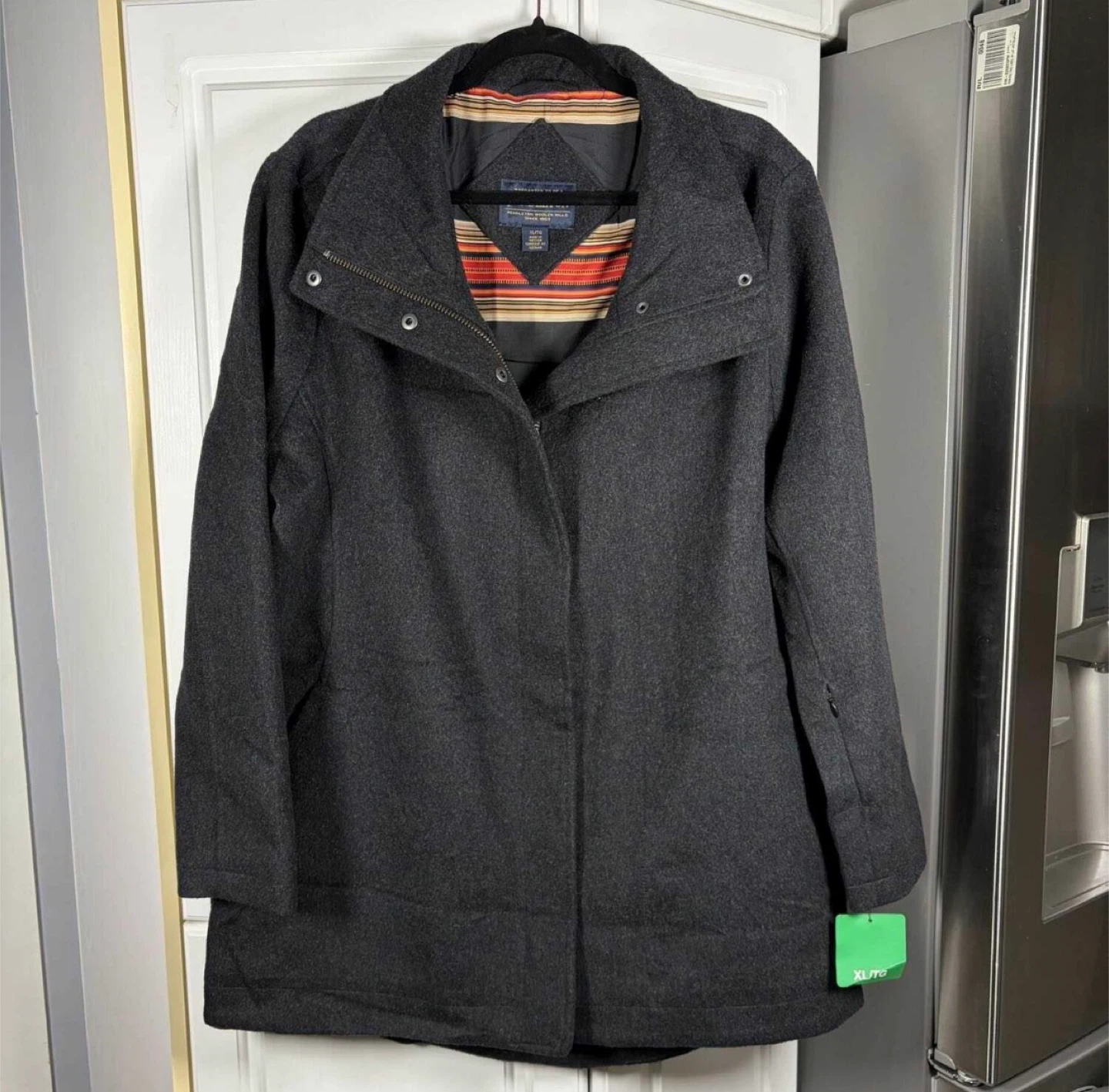 🧡 NWT Pendleton Cascade Wool Campbell Coat Charcoal Size XL 🧡