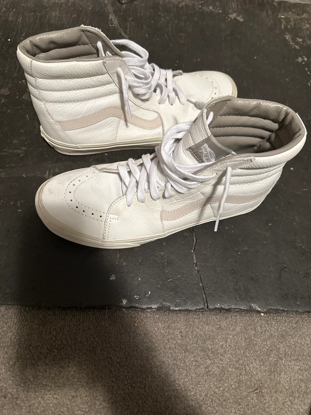 Vans Sk8-Hi White Leather High Top Sneakers