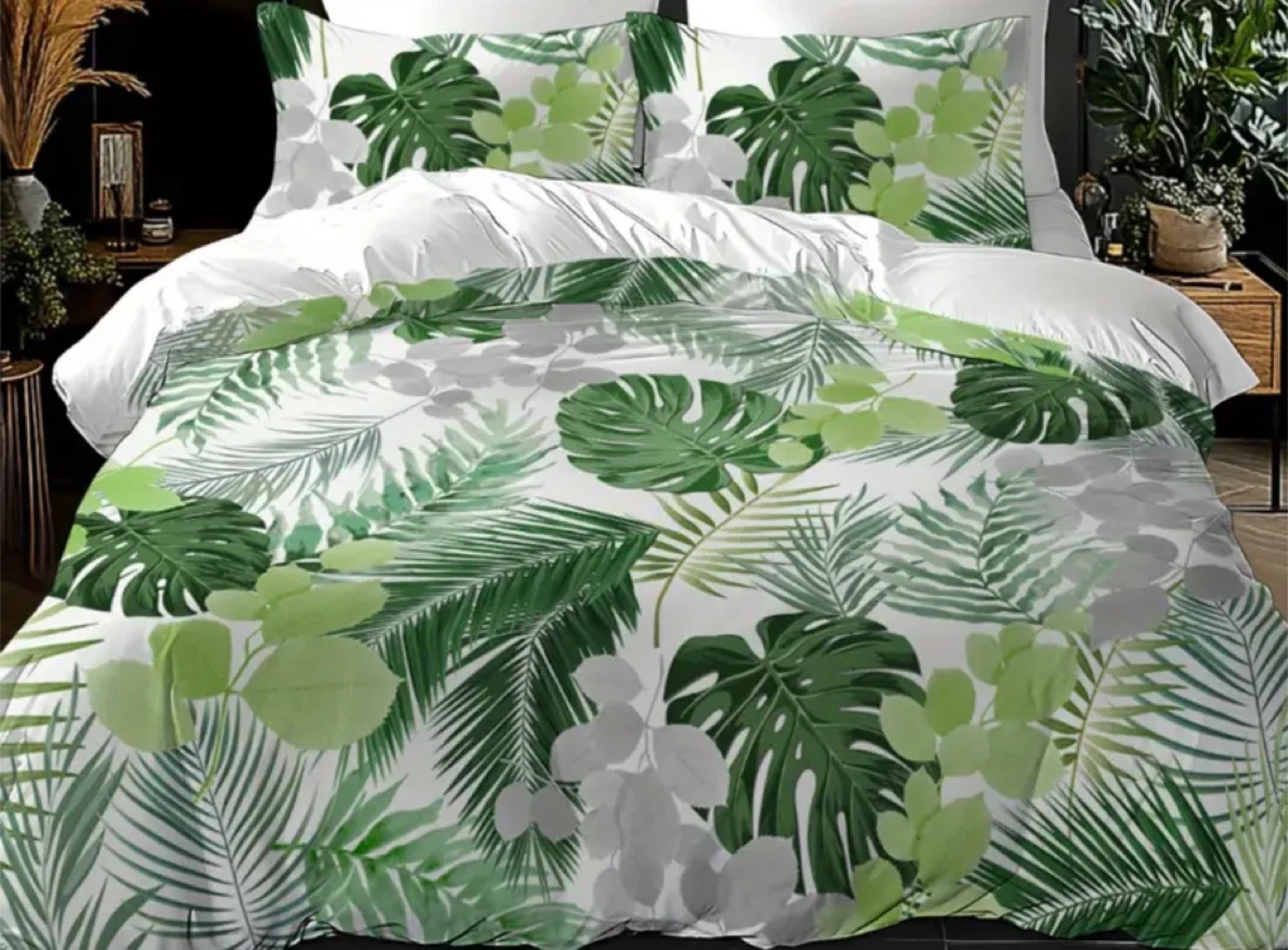 Tropical Leaf Duvet Cover Set- Queen and King size available