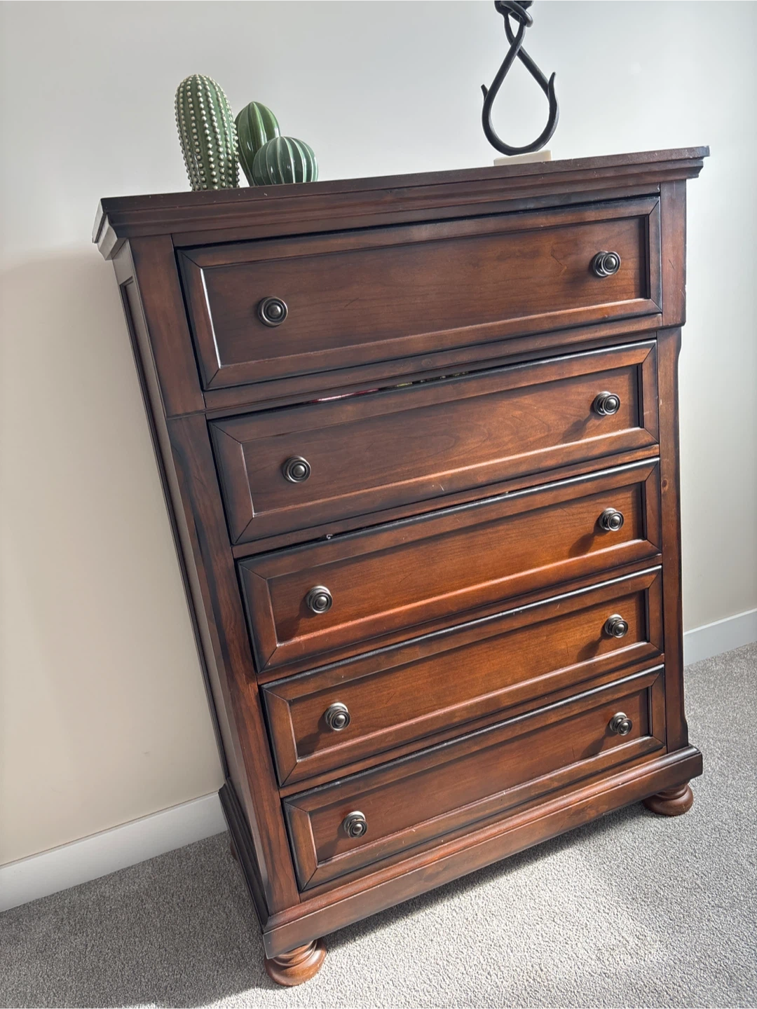 Dark Wood King Size Bedroom Set with mattress - photo 4