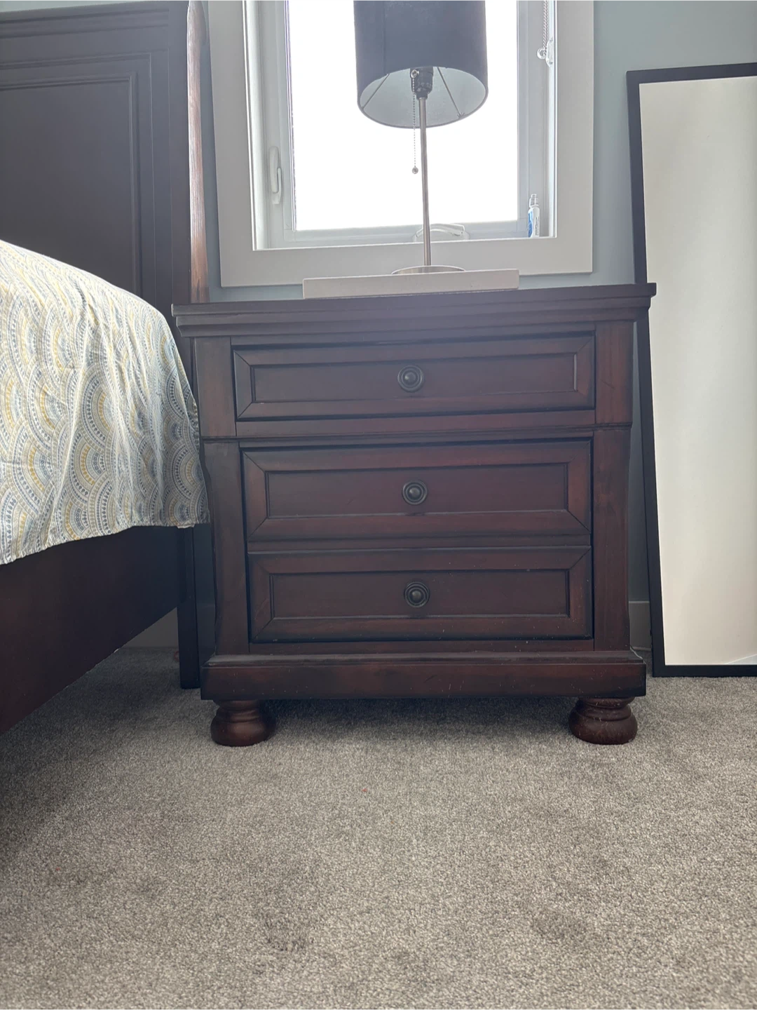 Dark Wood King Size Bedroom Set with mattress - photo 3