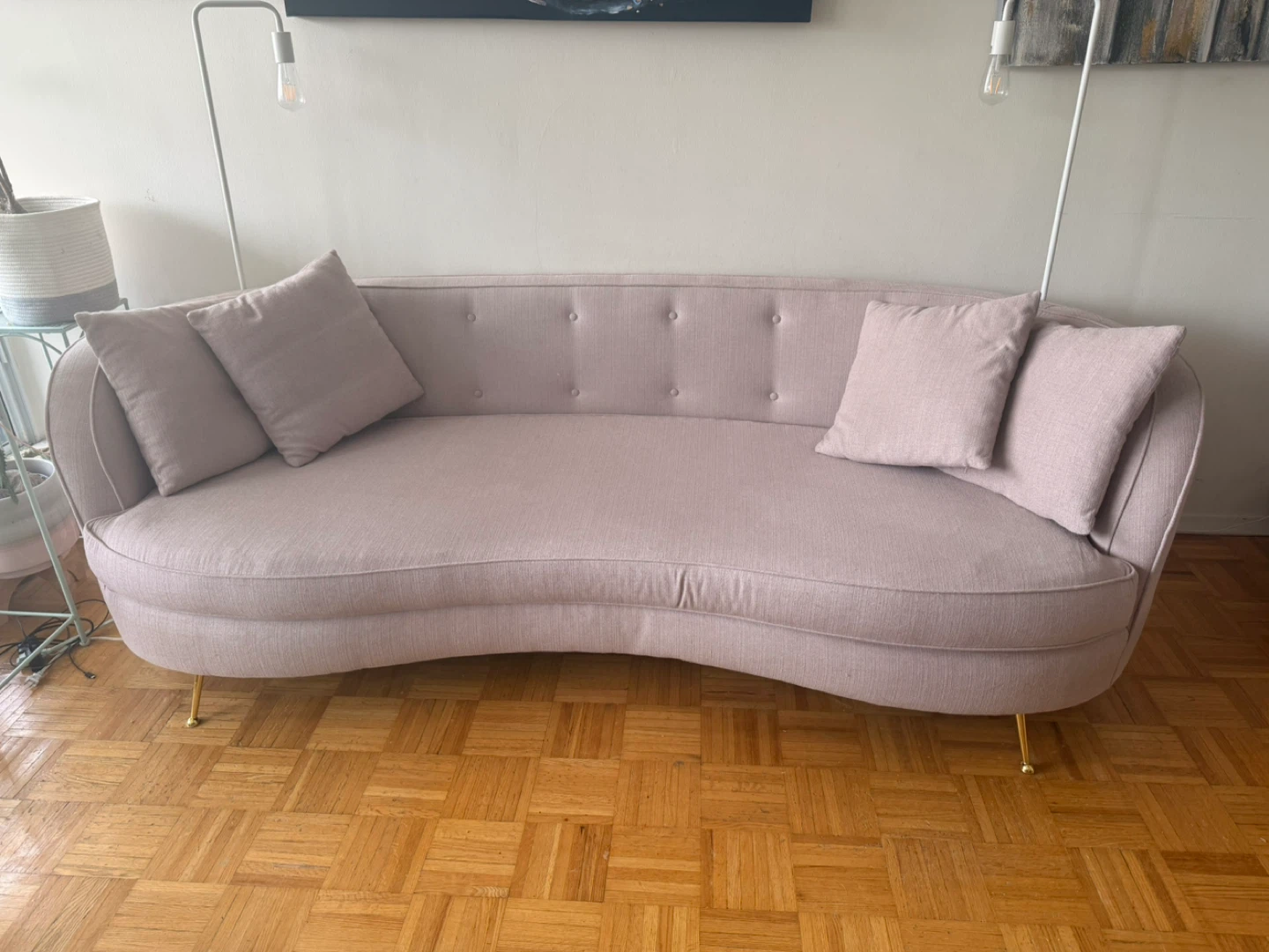 Curved Sofa - Light Pink