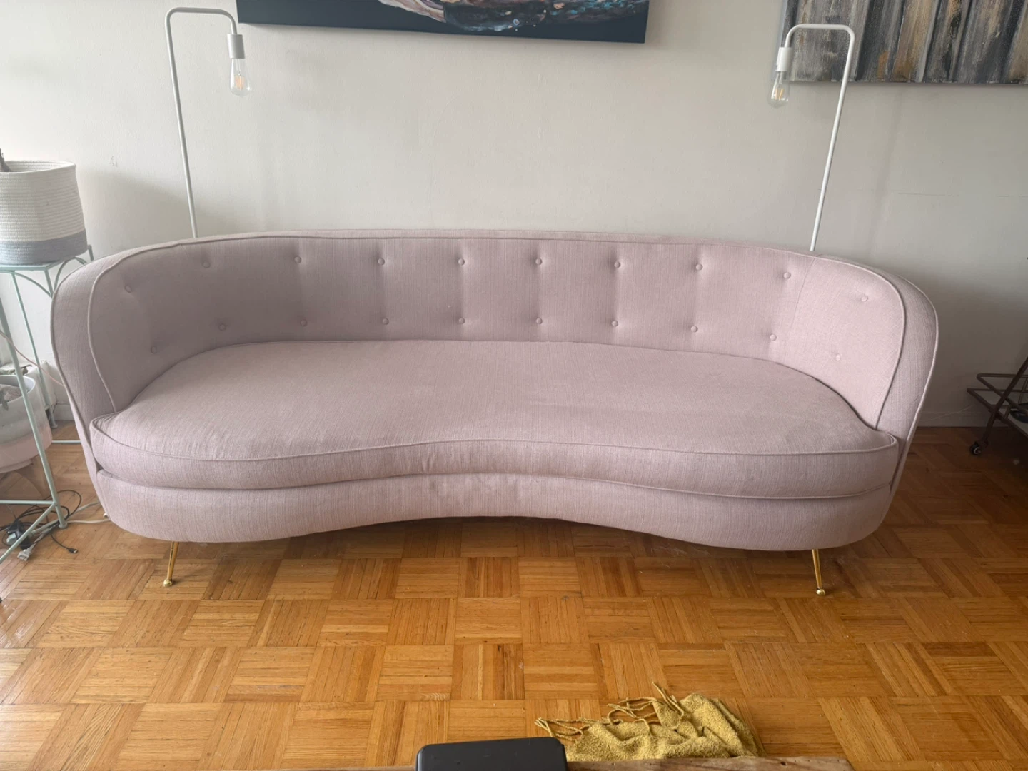 Curved Sofa - Light Pink - photo 2