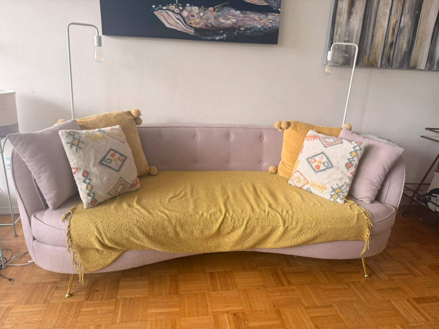 Curved Sofa - Light Pink - photo 4