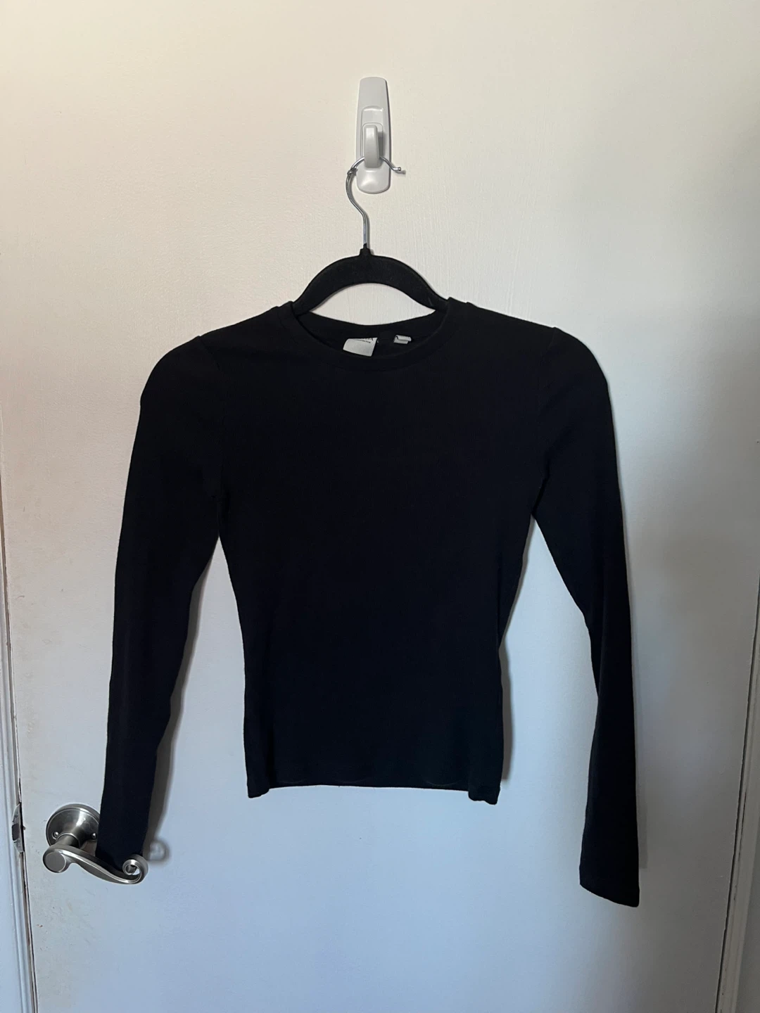 Aritzia Homestretch Black Ribbed Long Sleeve Top | Women